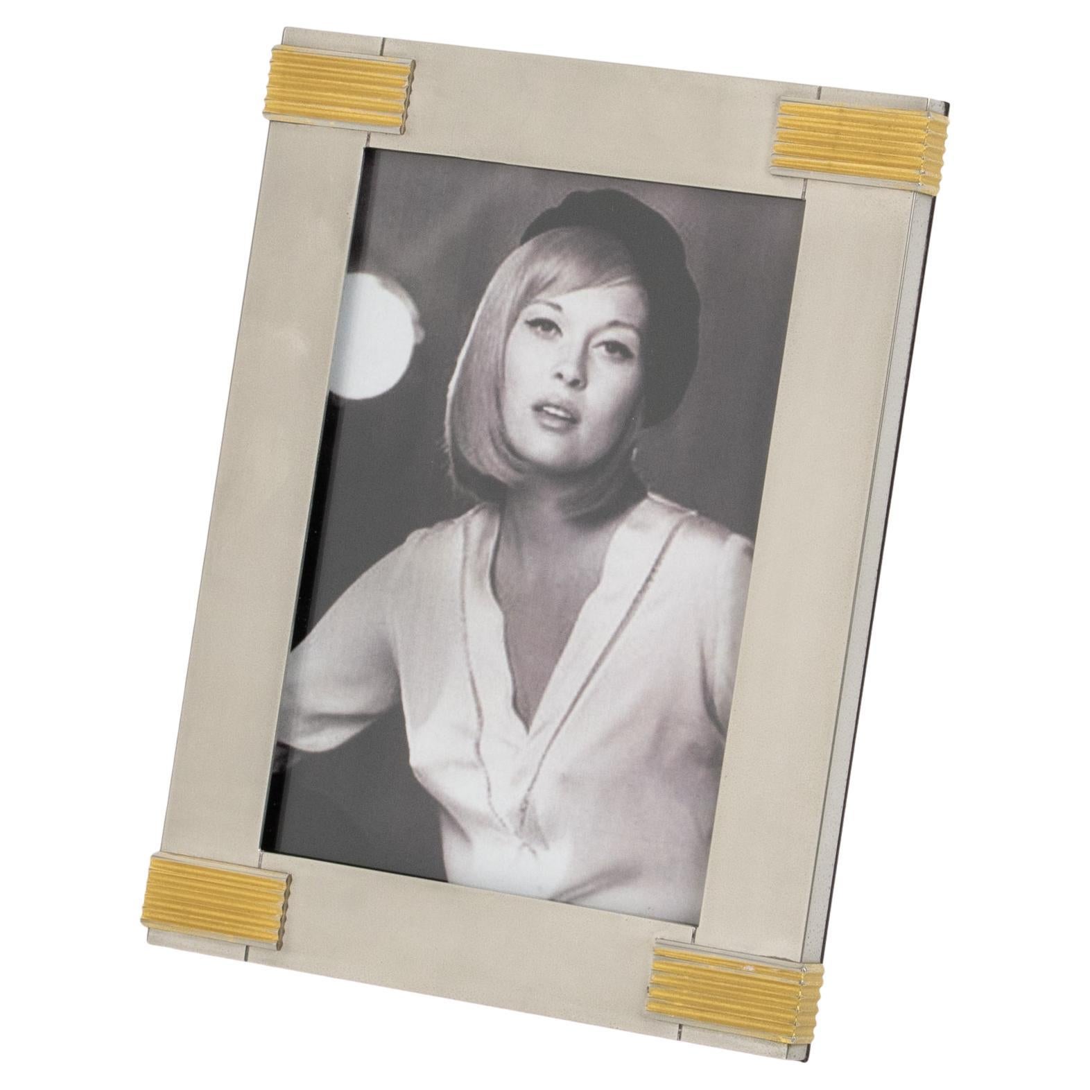 Wonderful Gucci Brass Snake Skin Picture Frame Made in Italy Wood Back