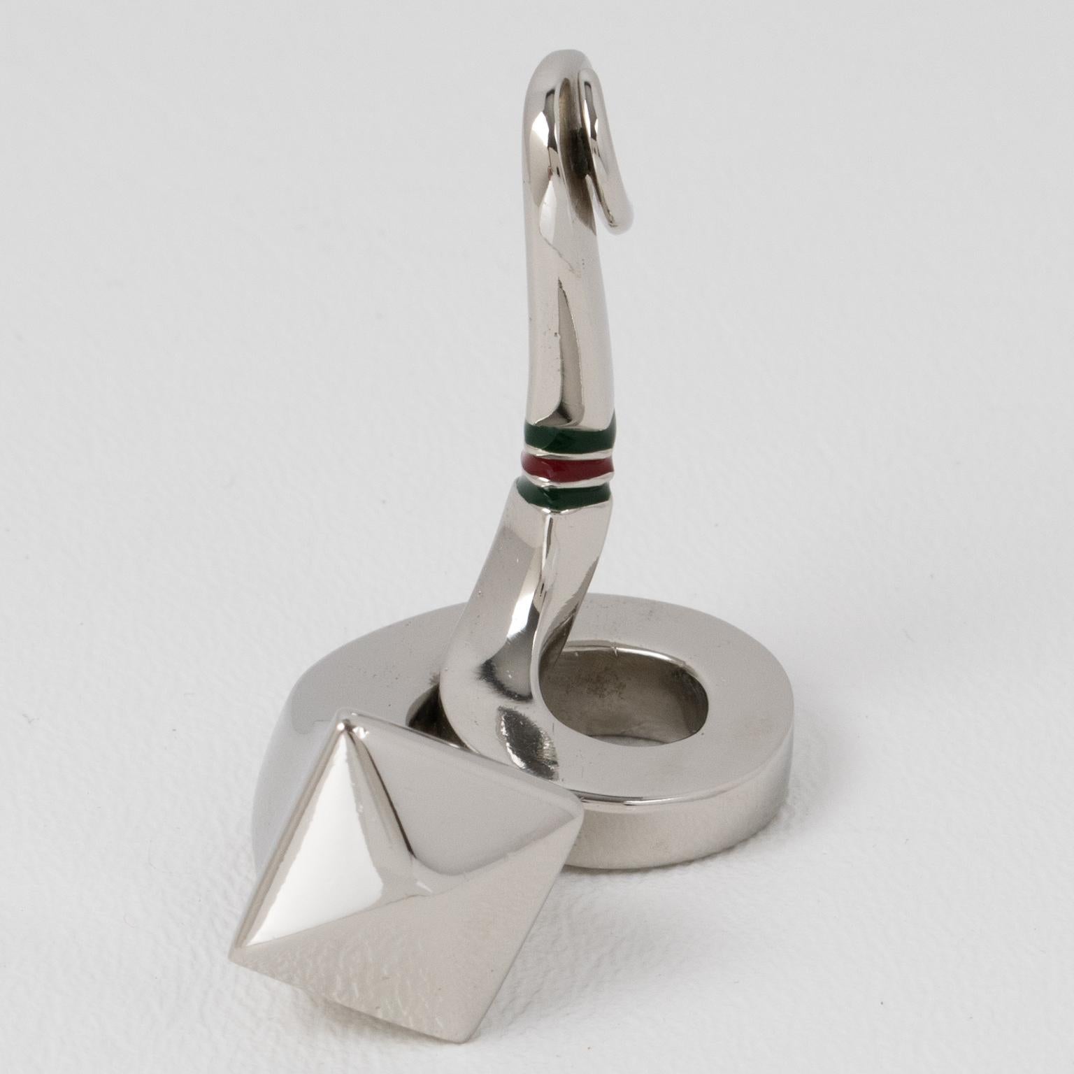 Portavasos ecuestres cromados y esmaltados de Gucci Italia, doce en caja en venta 6