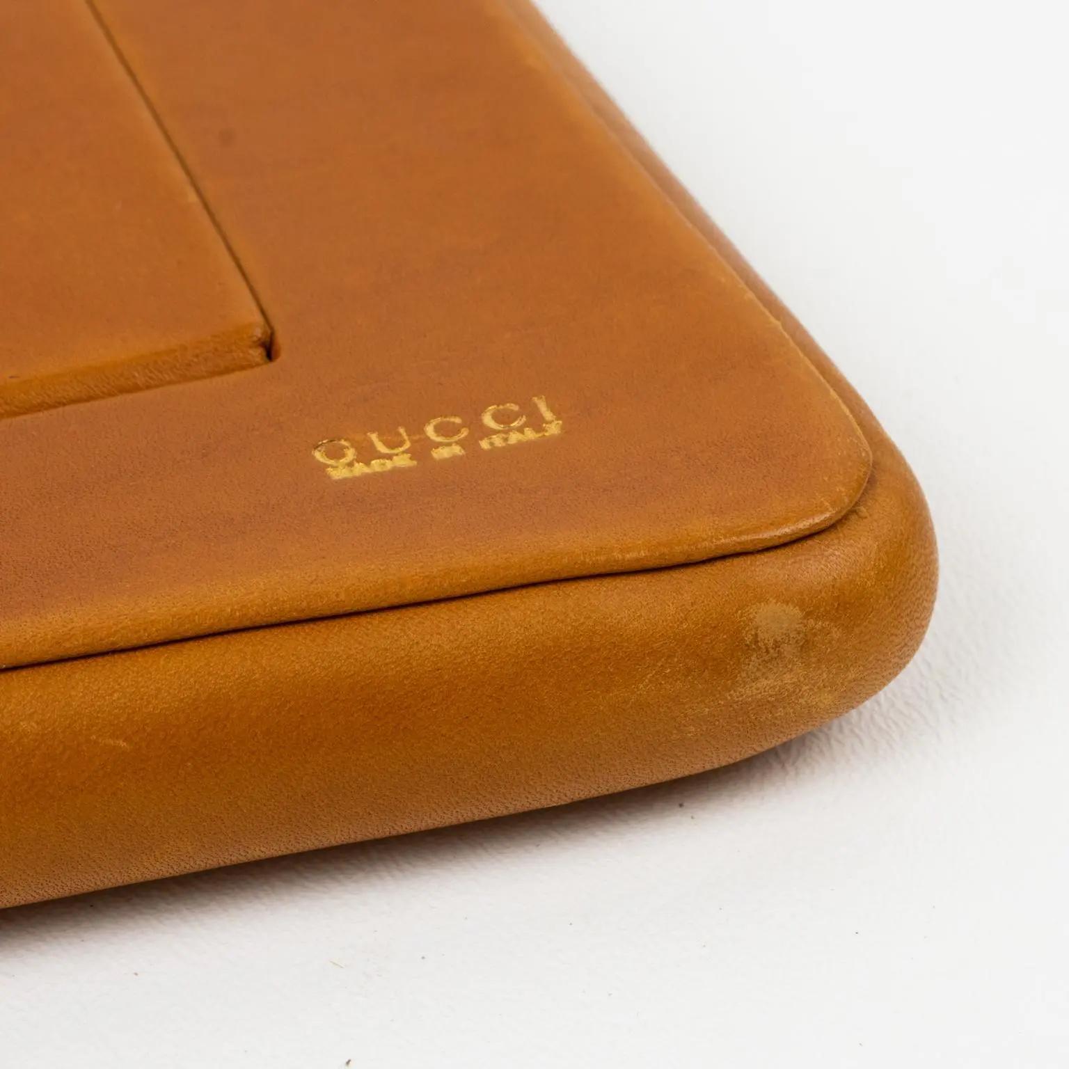 Gucci, Italy Cognac Leather Picture Frame, 1970s 3