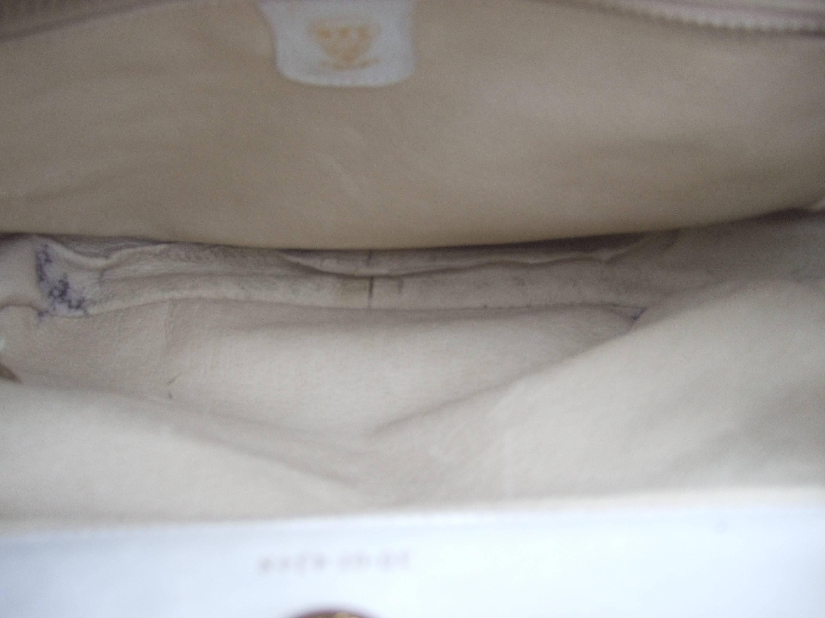Gucci Italy Crisp White Leather Versatile Shoulder Bag c 1980s 5