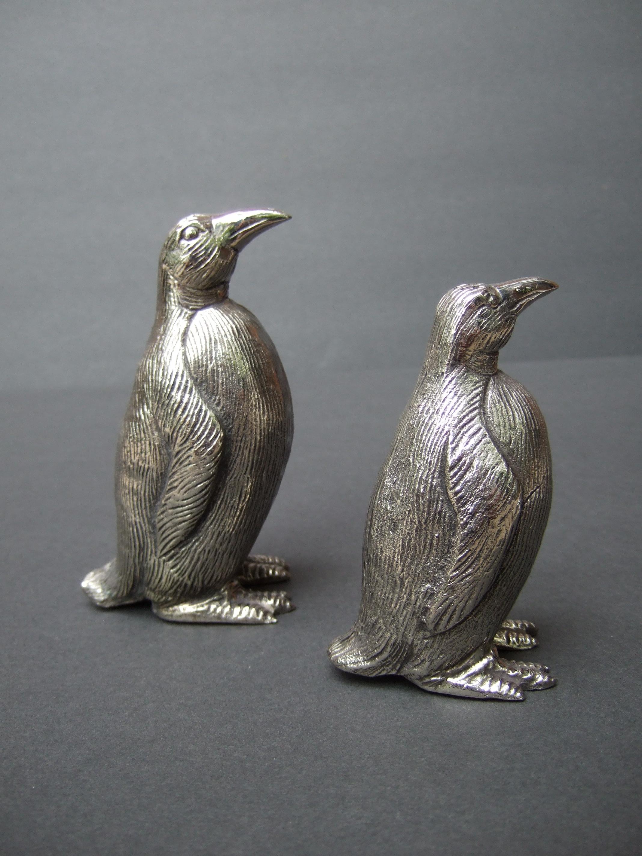 Gucci Italy Elegant Silver Metal Salt & Pepper Shakers c 1970s  For Sale 2