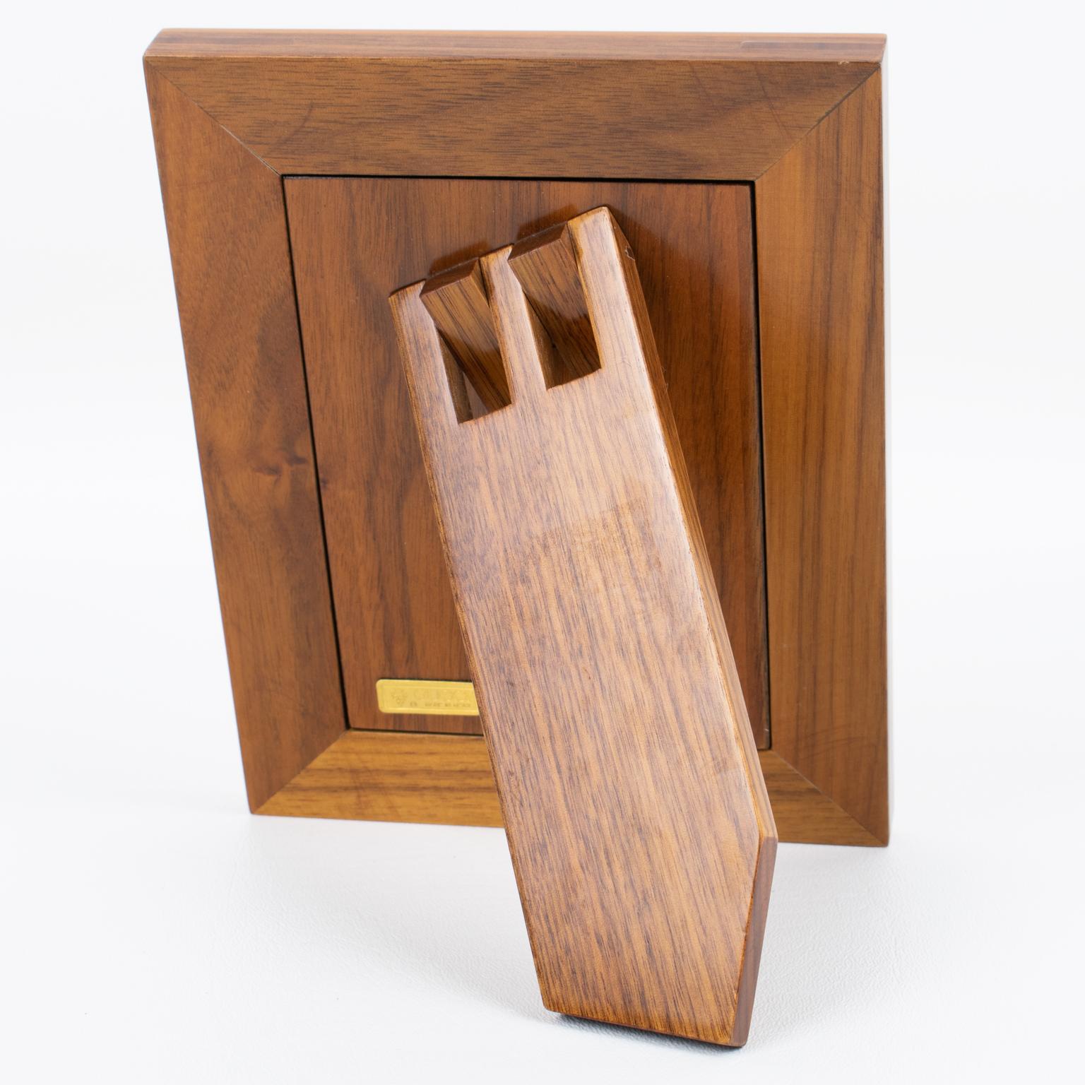 italien Cadre photo en bois exotique de Gucci, vers 1980 en vente