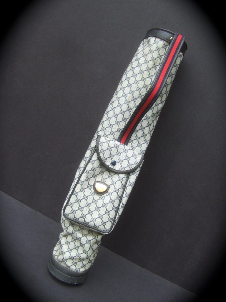 Gucci Italy Extremely Rare Blue G G Monogram Compact Size Golf Bag c