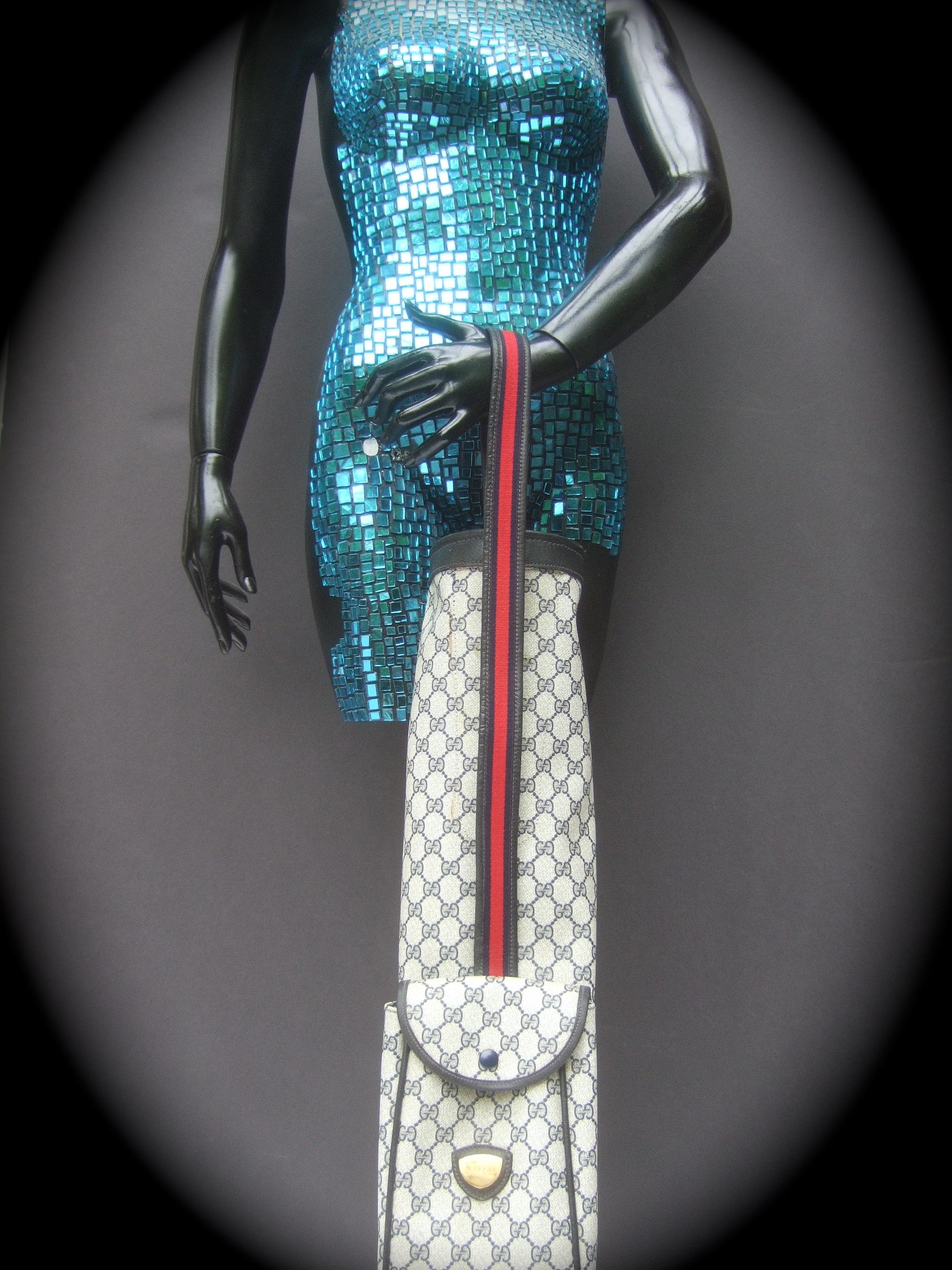 Gucci Italy Extremely Rare Blue G G Monogram Compact Size Golf Bag c 1980s In Good Condition In University City, MO