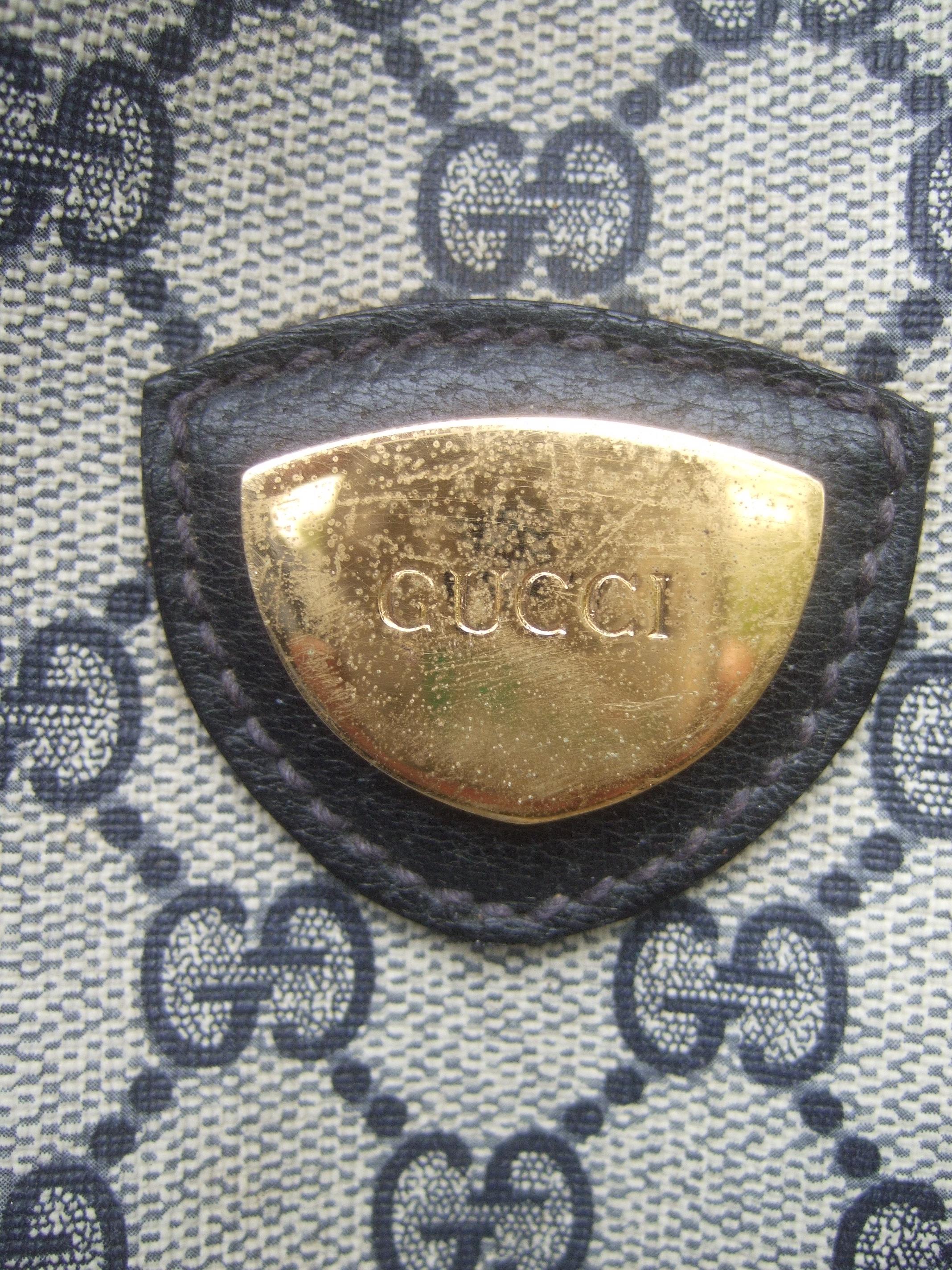 Gucci Italy Extremely Rare Blue G G Monogram Compact Size Golf Bag c 1980s 1