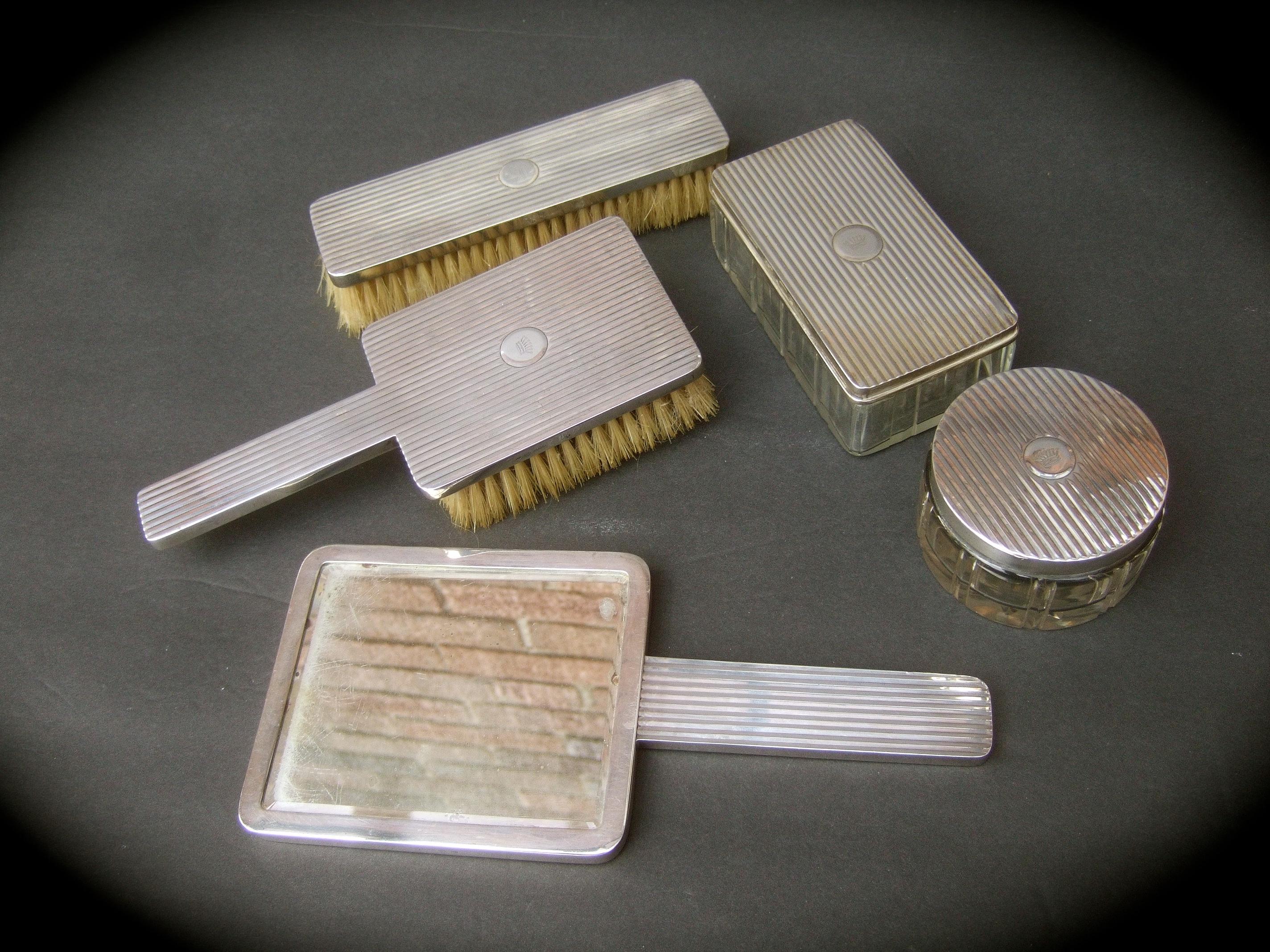Gucci Italy Extremely Rare Sterling Silver Art Deco Vanity Grooming Set c 1950 For Sale 15