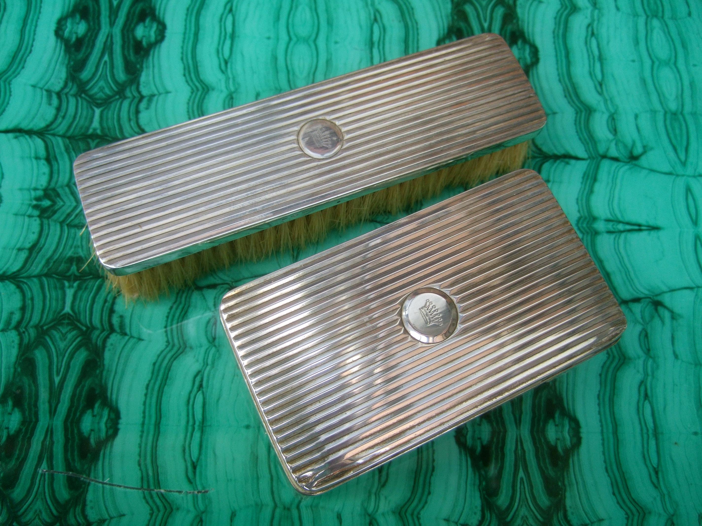 Gucci Italy Extremely Rare Sterling Silver Art Deco Vanity Grooming Set c 1950 For Sale 1