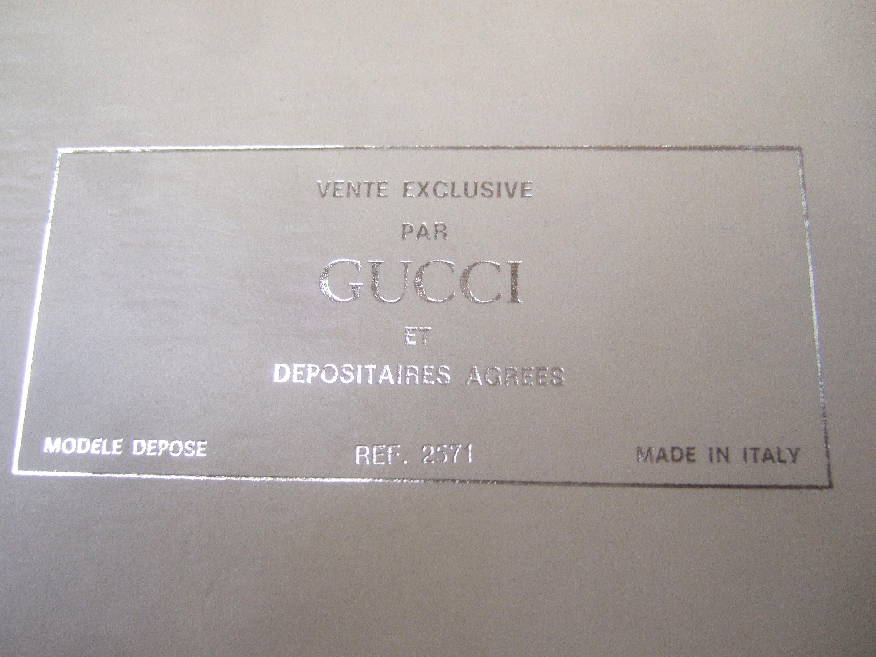 Gucci Italy Gilt Enamel Keychain in Original Gucci Presentation Box c 1980 6