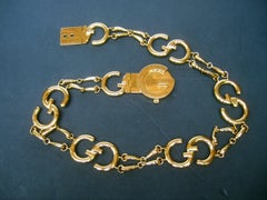 Gucci Italy Gilt Metal Link Belt Circa 1970s