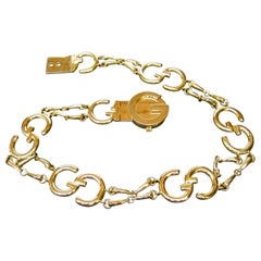 Gucci Italy Gilt Metal Link Belt Circa 1970s