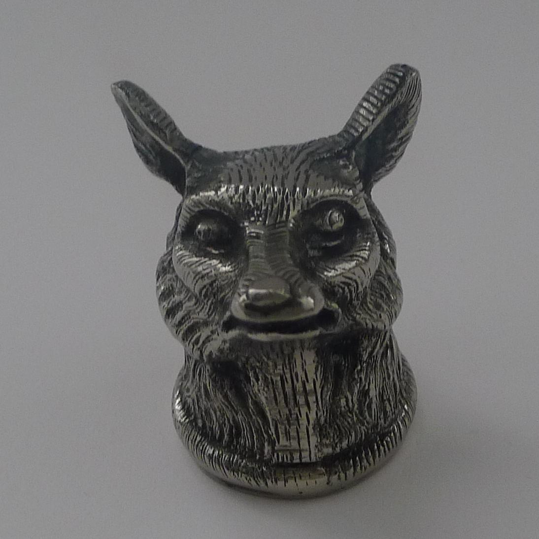 Late 20th Century Gucci, Italy - Handsome Fox Head Bottle Opener c.1970 For Sale