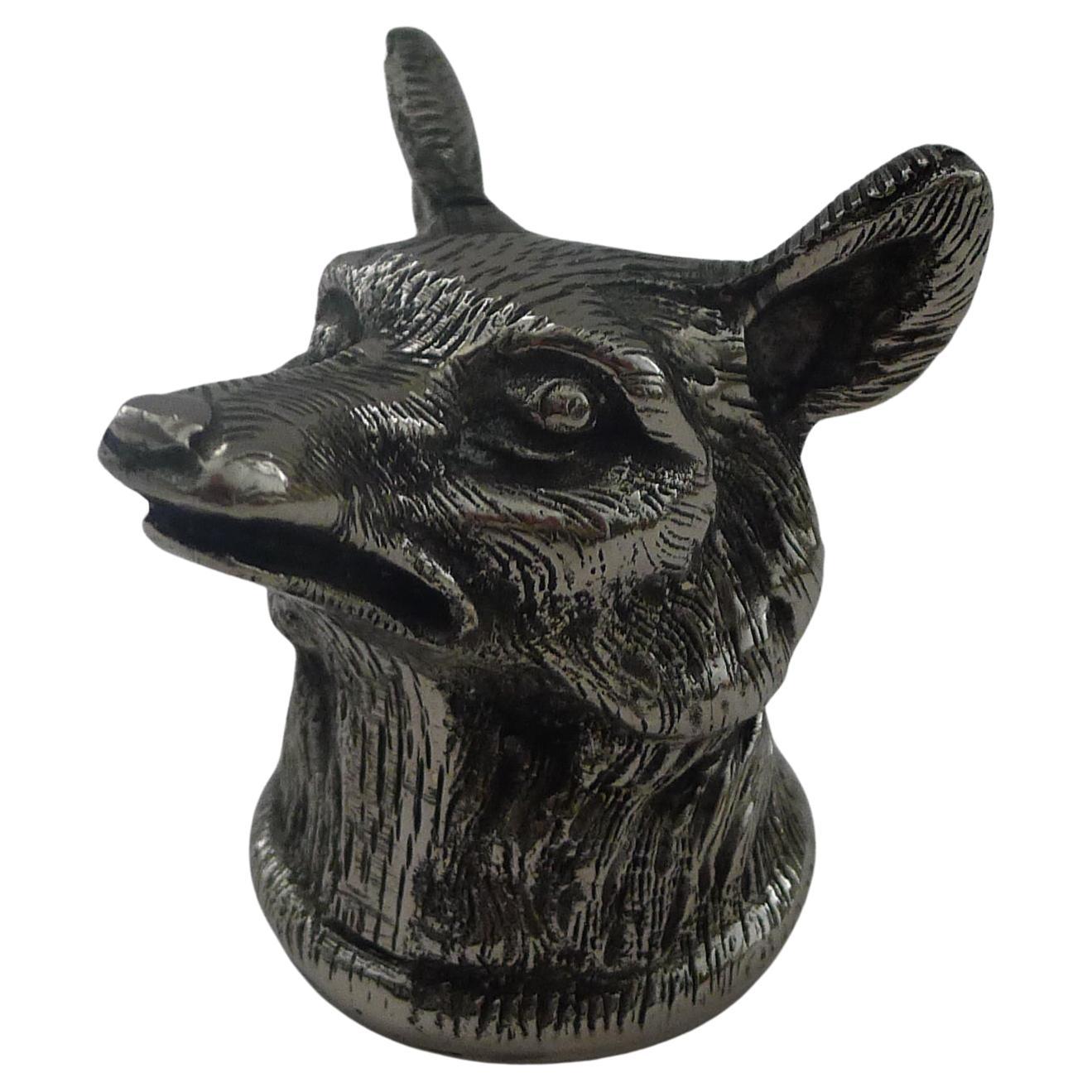Gucci, Italy - Handsome Fox Head Bottle Opener c.1970 For Sale