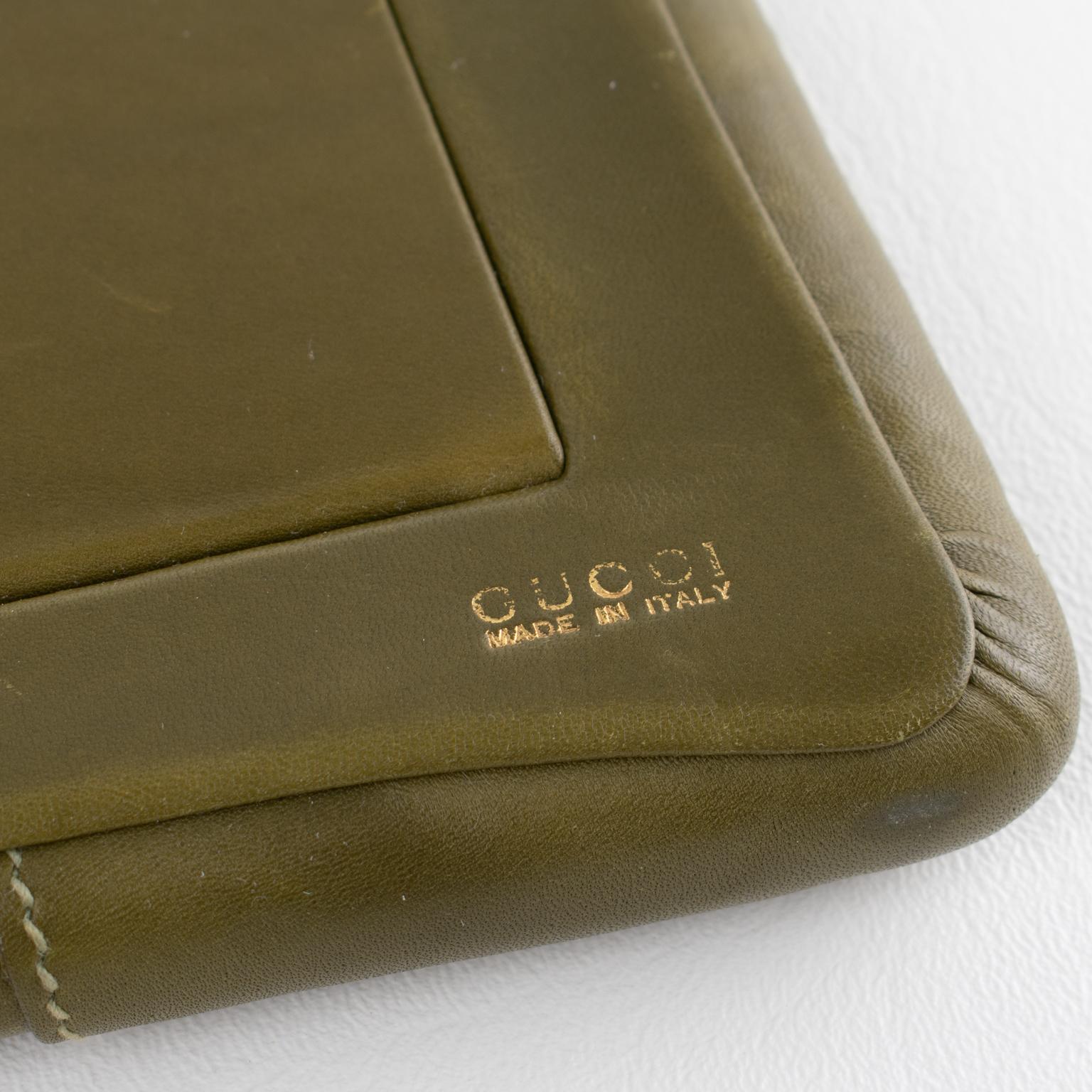 Late 20th Century Gucci, Italy Leather Picture Frame with Pierced Design, circa 1970 For Sale