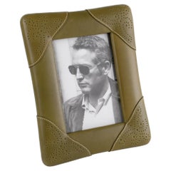 Gucci, Italy Leather Picture Frame with Pierced Design, circa 1970