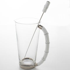 Cocktail- Martini-Krug und Steigbügel aus Metall und Bambus von Gucci, Italien