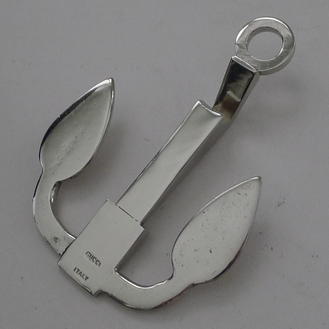 Chrome Gucci, Italy - Nautical Anchor Bottle Opener c.1970/1980 For Sale