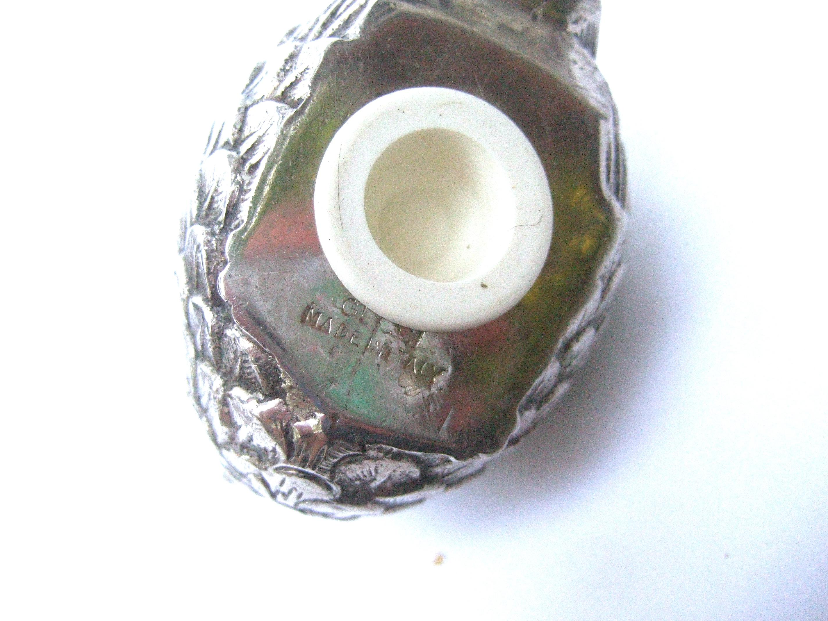 Gucci Italy Pair of Silver Metal Quail Salt & Pepper Shakers c 1970s 3