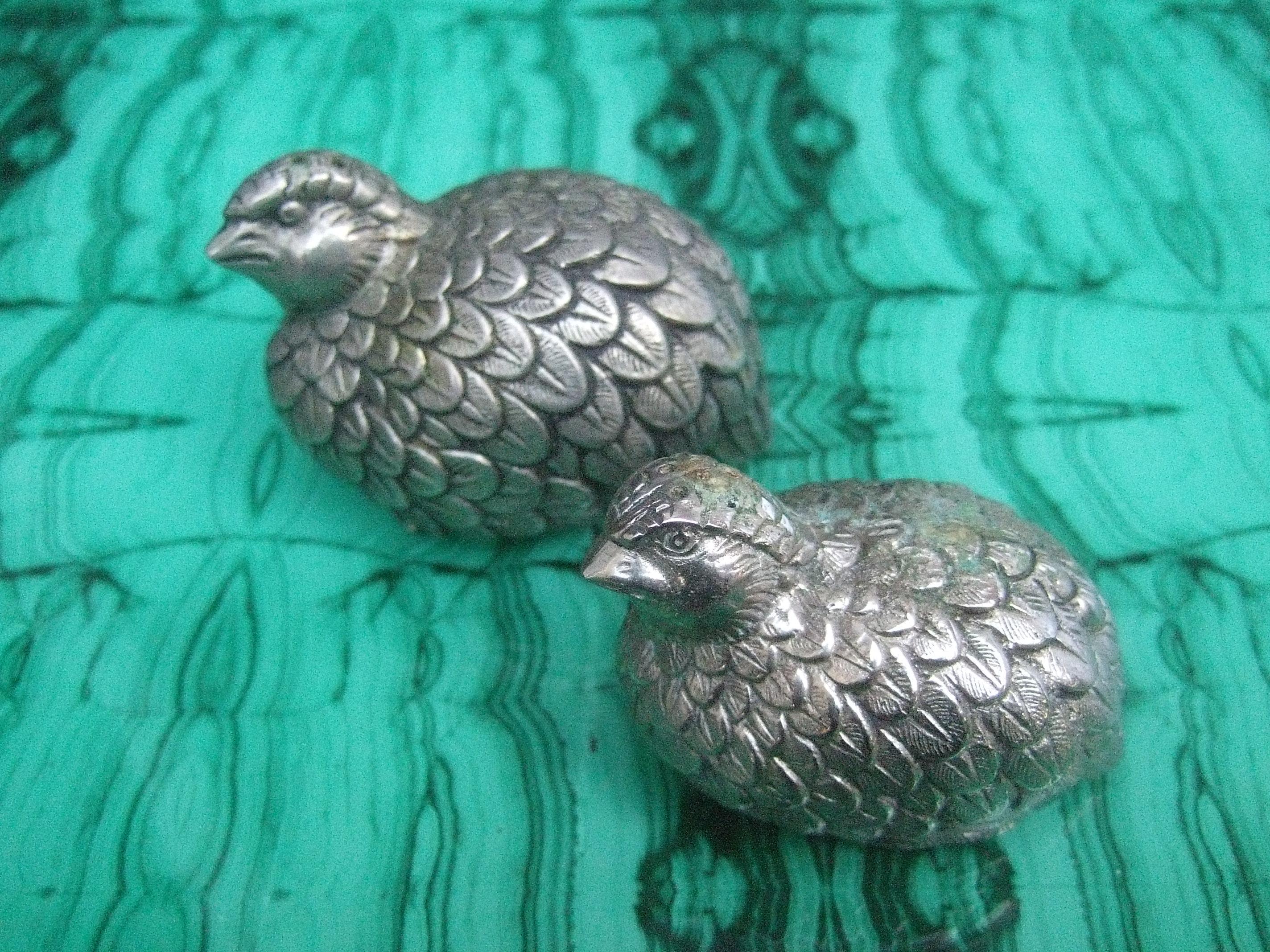 Gucci Italy Pair of Silver Metal Salt & Pepper Shakers c 1970s In Good Condition In University City, MO