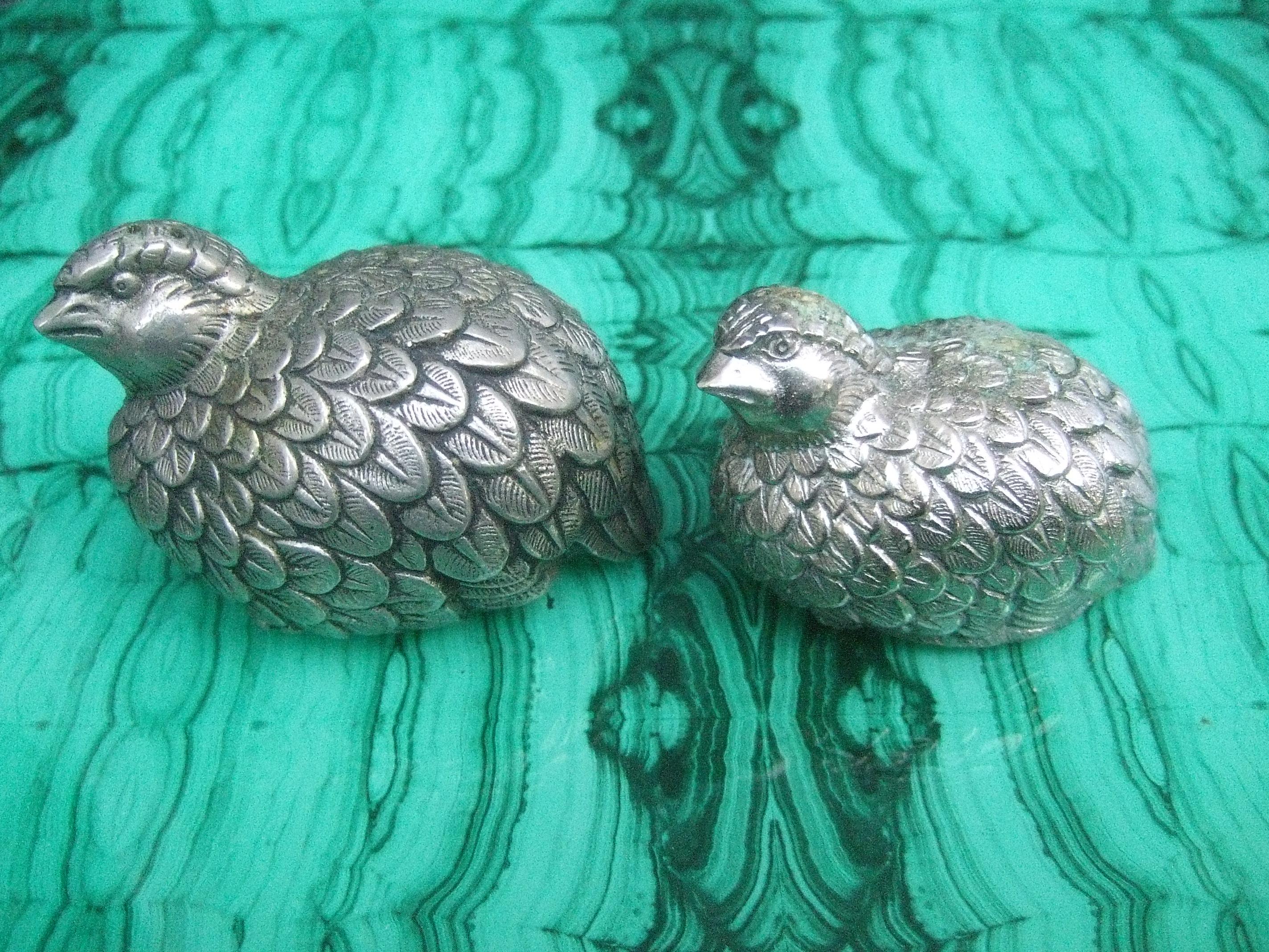 Gucci Italy Pair of Silver Metal Salt & Pepper Shakers c 1970s 3