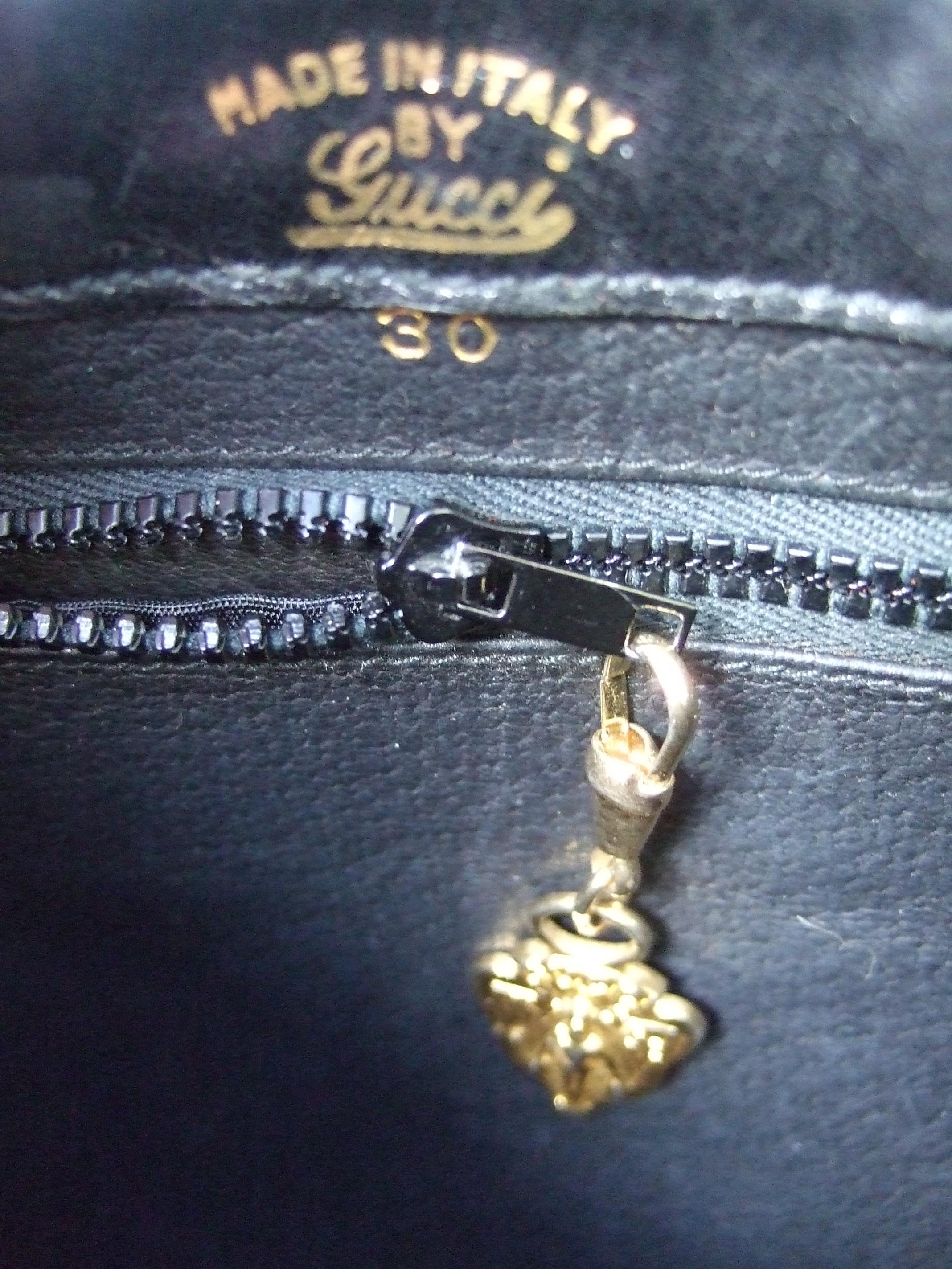 Gucci Italy Rare Black Suede Boot Emblem Shoulder Bag c 1970s For Sale 12