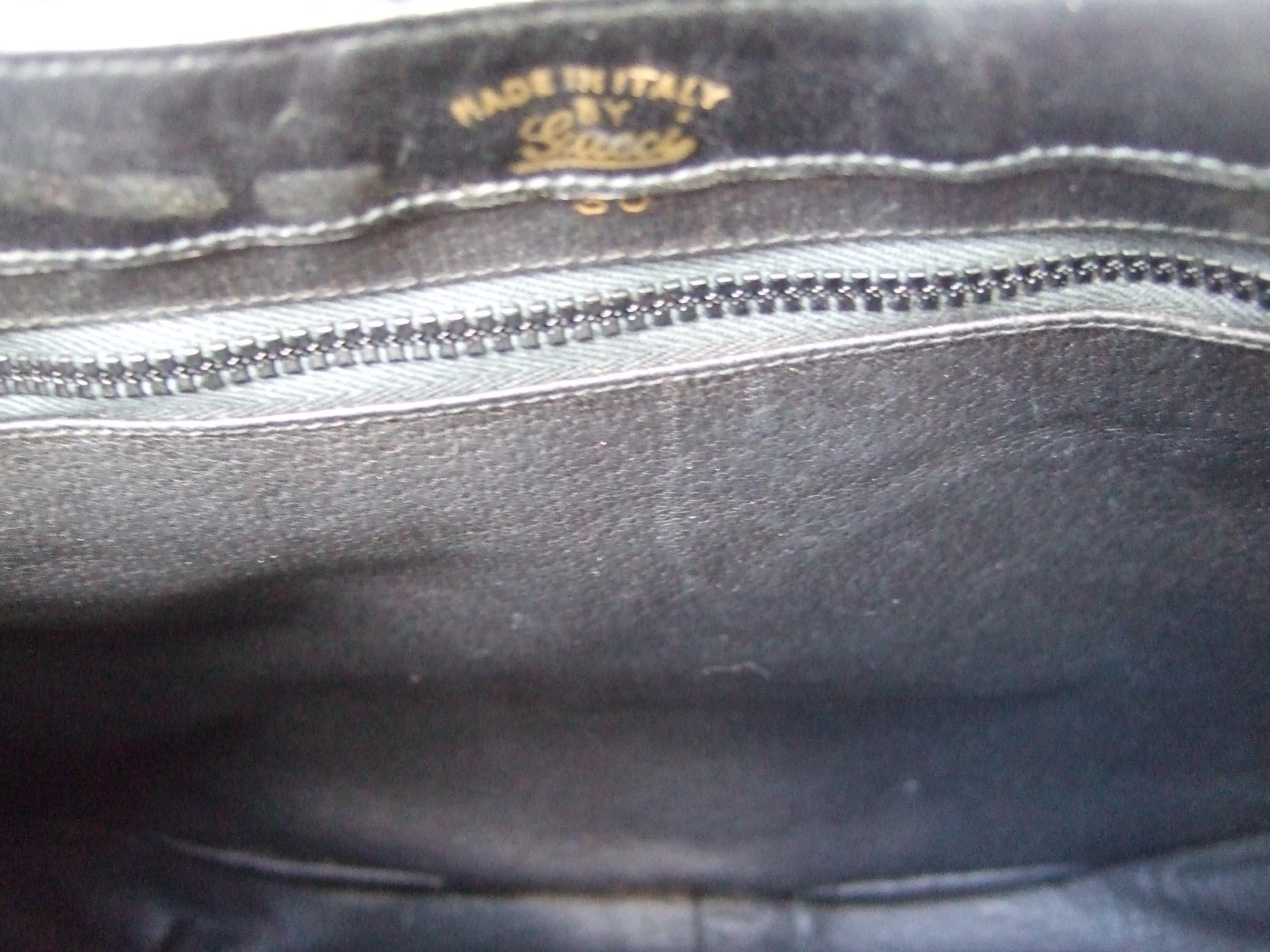 Gucci Italy Rare Black Suede Boot Emblem Shoulder Bag c 1970s For Sale 13