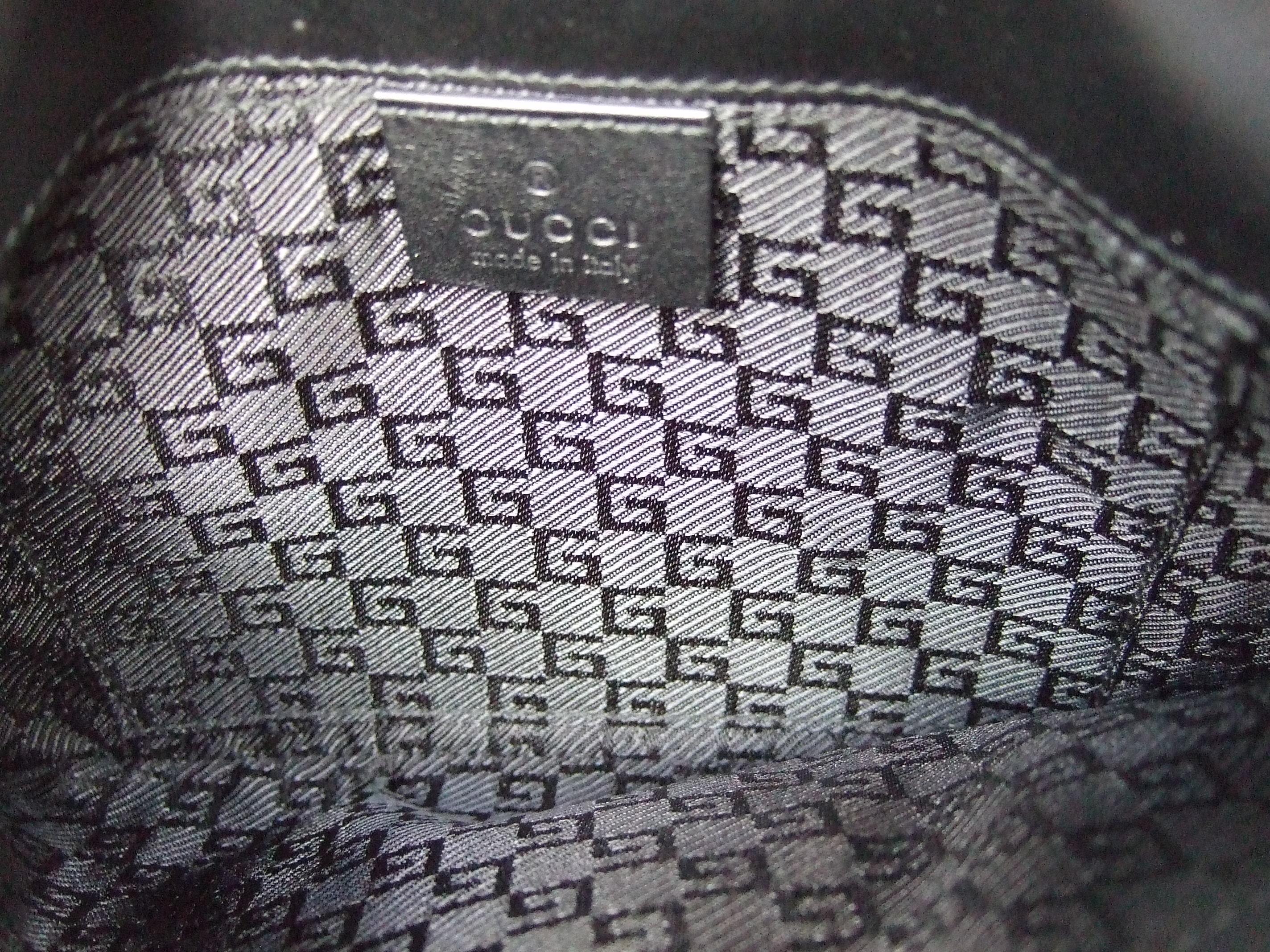 Gucci Italy Rare Black Suede Tiger Emblem Handbag Tom Ford Era c 2000 12