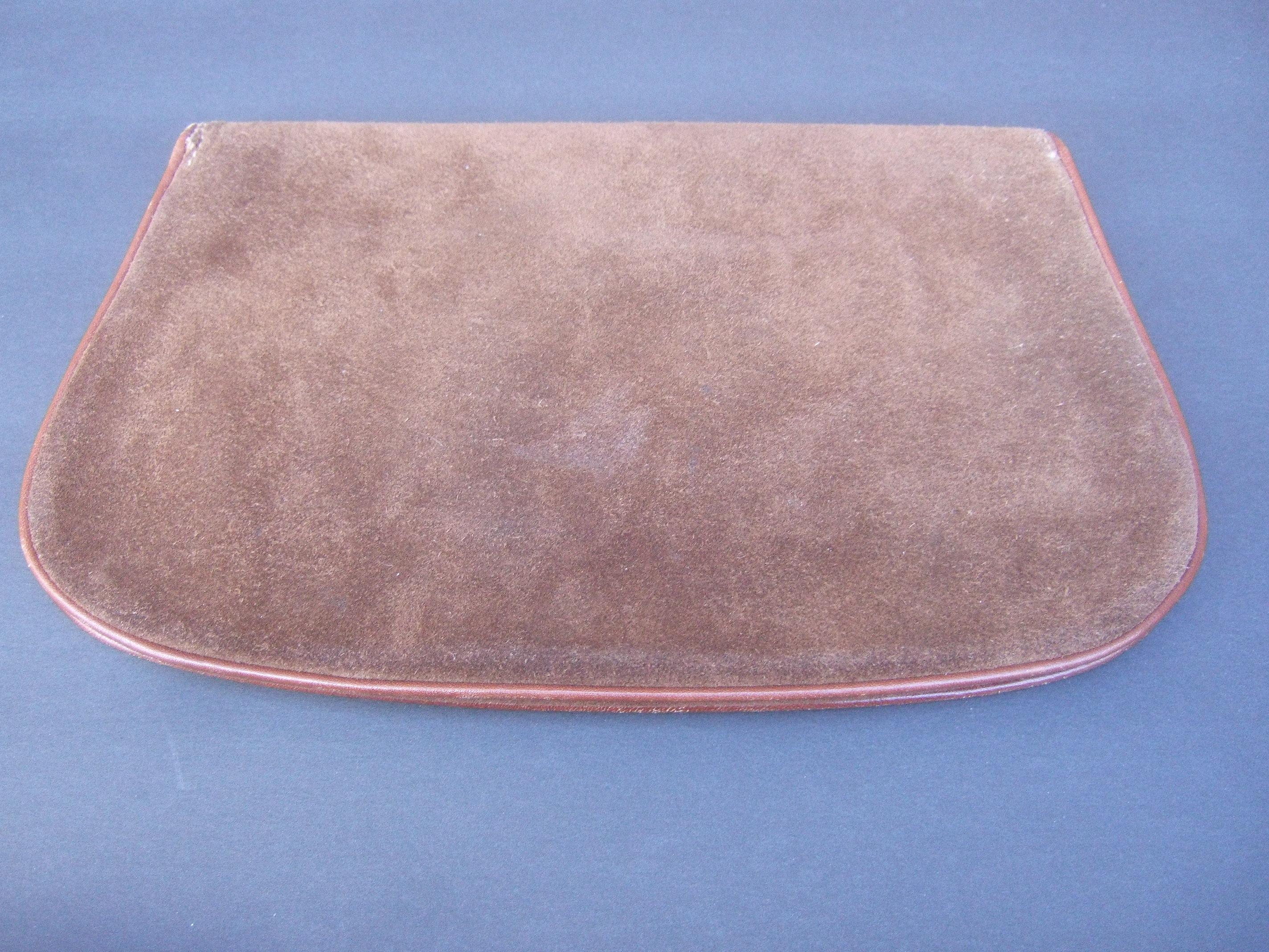 Gucci Italy Rare Brown Suede Blondie Clutch c 1970s  3