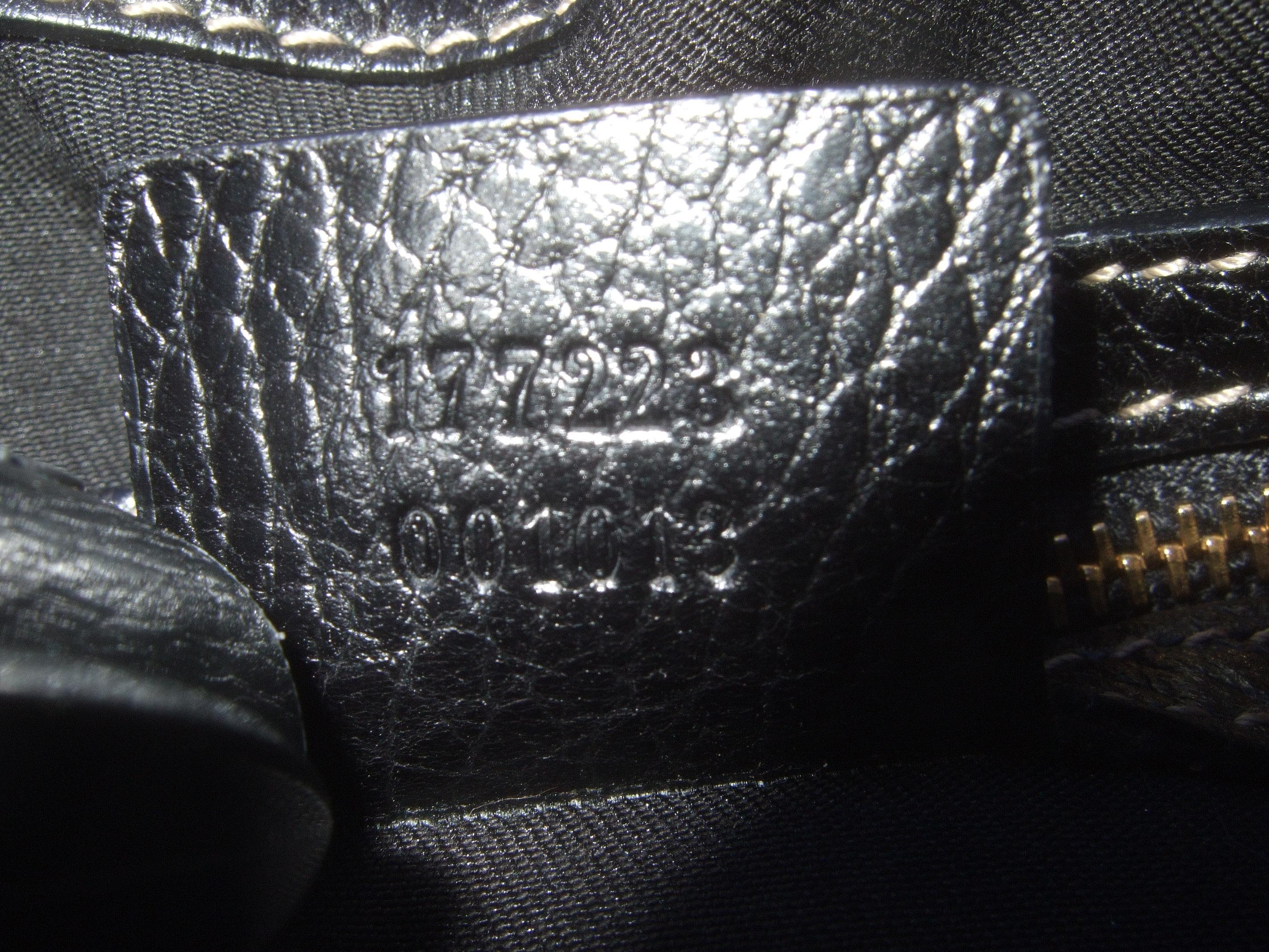 Gucci Italy Rare Embroidered Black Wool Large Handbag - Shoulder Bag c 1990s 16