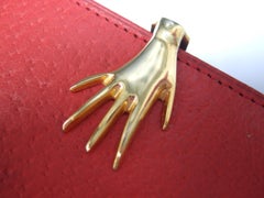 Gucci Italia Raro Portafoglio in Pelle Rossa e Nera in Scatola Gucci anni '70 ca.