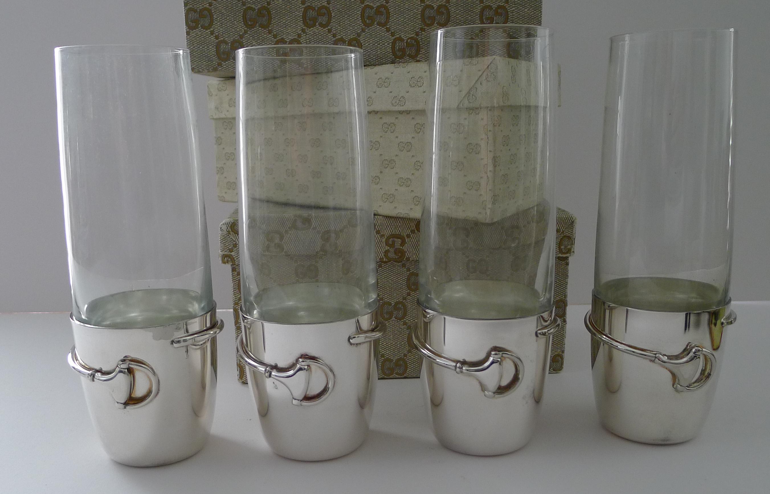 Gucci, Italia - Raro set di quattro bicchieri Snaffle Highball c.1970 in vendita 3