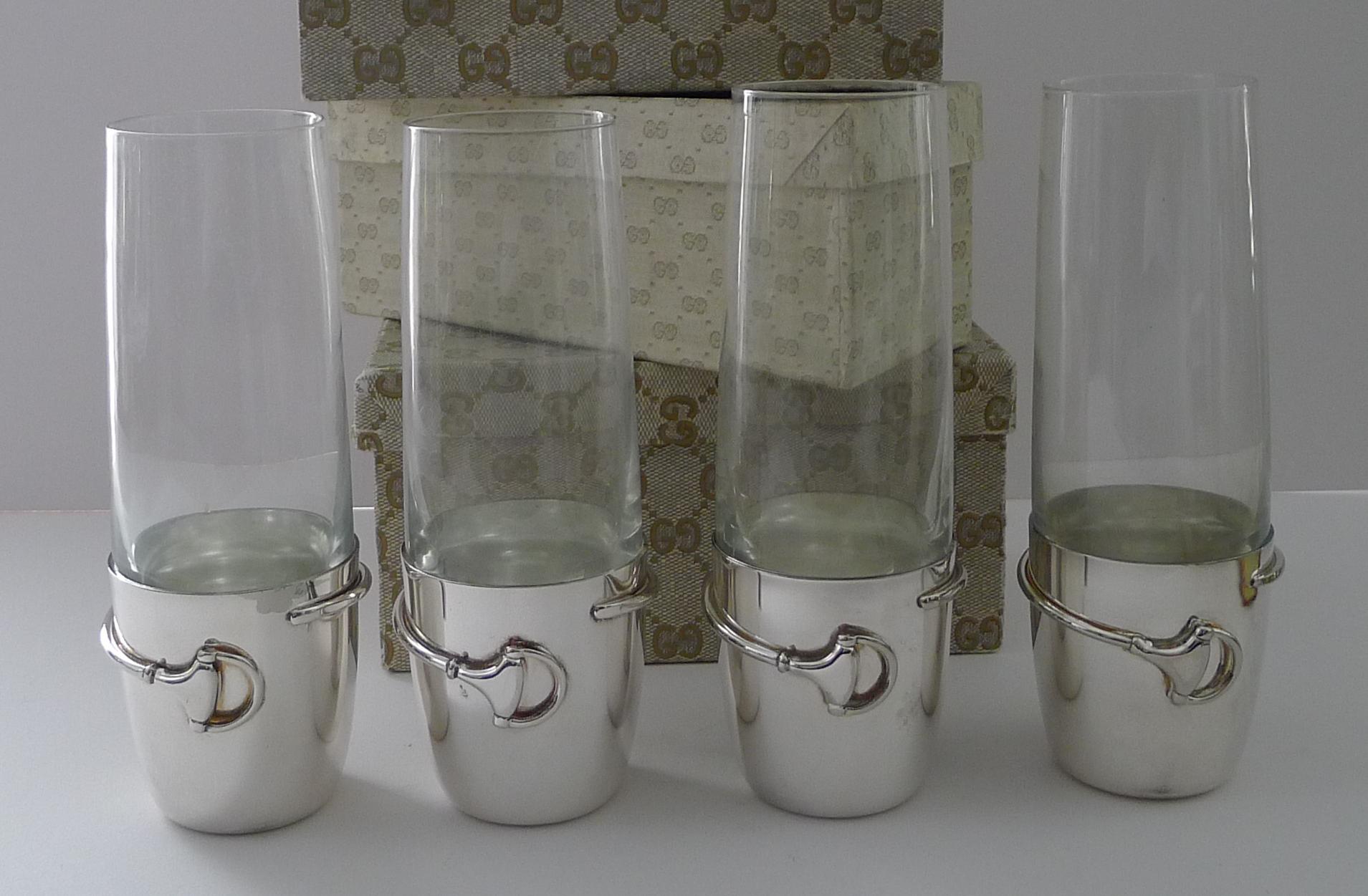 Gucci, Italia - Raro set di quattro bicchieri Snaffle Highball c.1970 in vendita 2