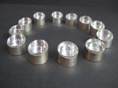 Gucci Italy Rare Sterling Silver Set of Twelve Lucite Place Card Holders c 1990