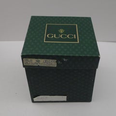 Gucci, Italy - Set Six Ceramic Ashtrays in Silver Plate and Gold Holder