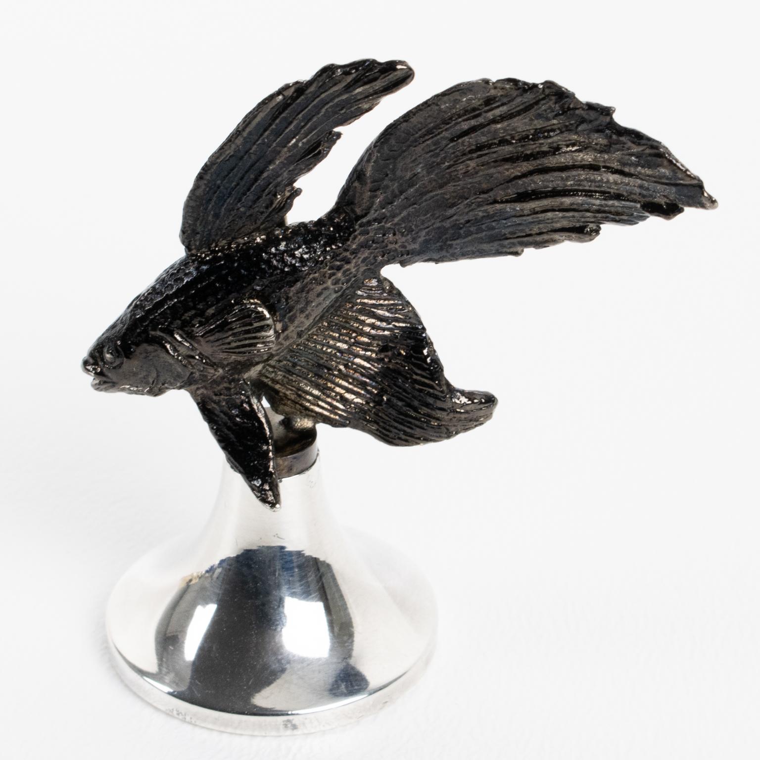 Portavasos Pez de metal negro y chapa de plata de Gucci Italia en venta 8