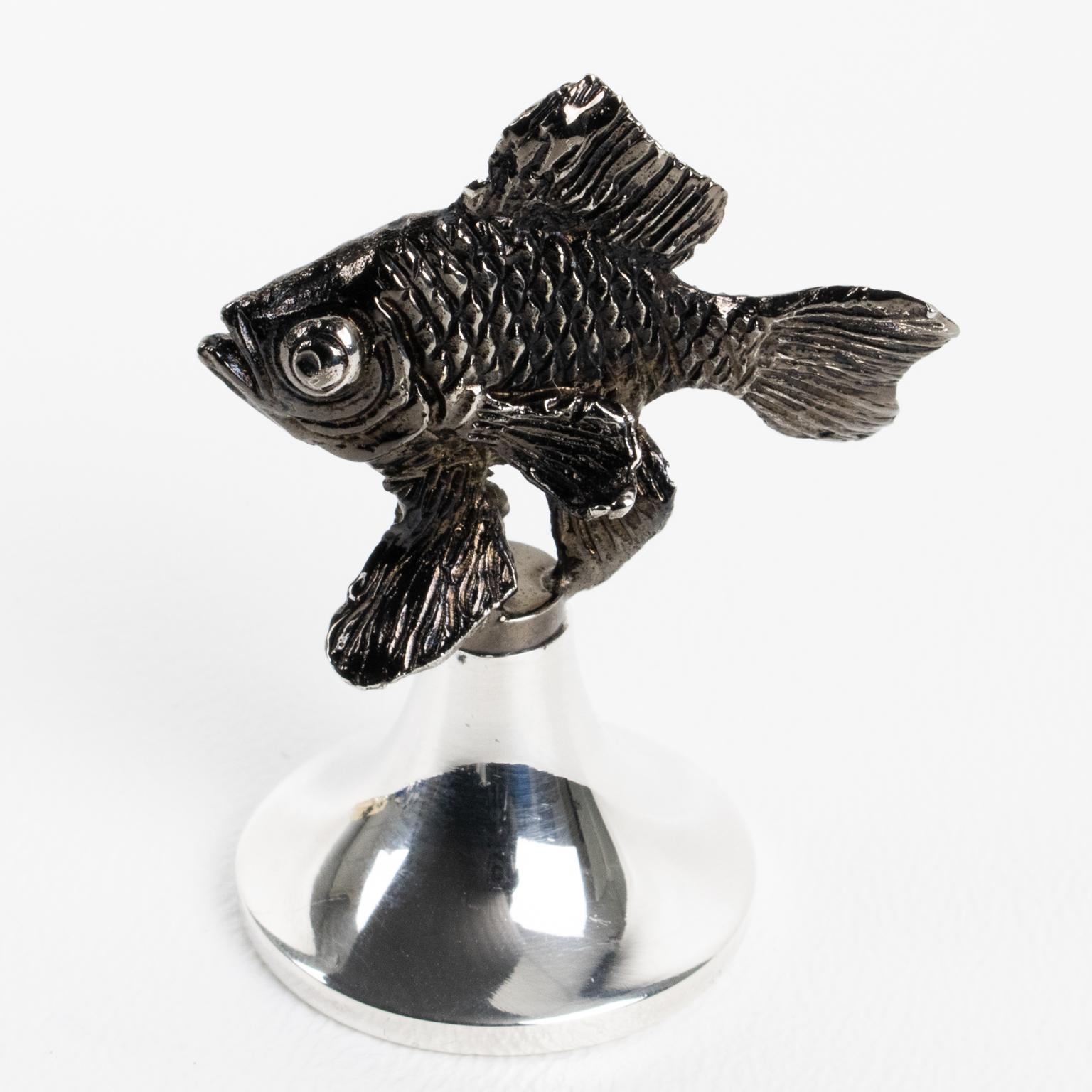Portavasos Pez de metal negro y chapa de plata de Gucci Italia en venta 9