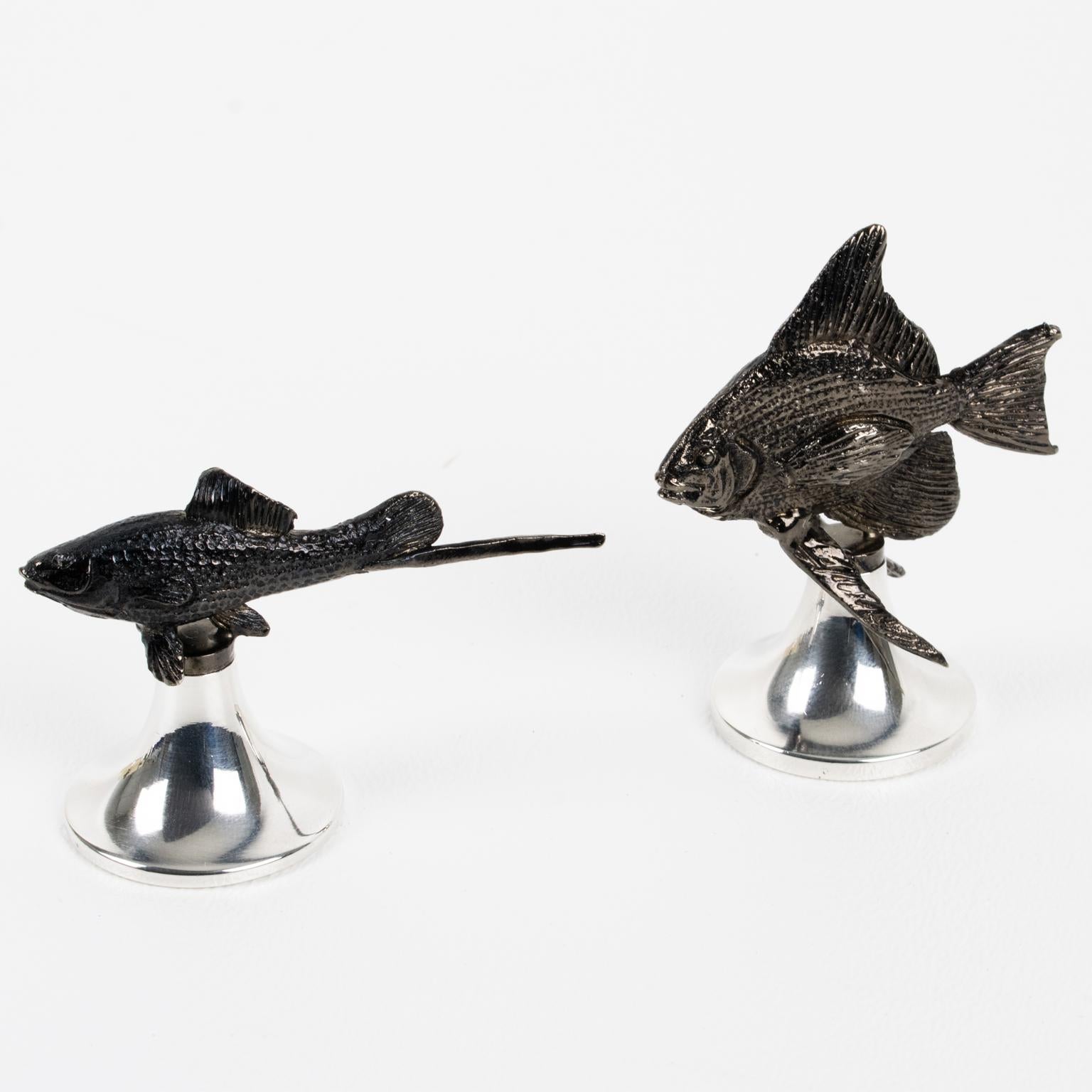 Portavasos Pez de metal negro y chapa de plata de Gucci Italia en venta 2