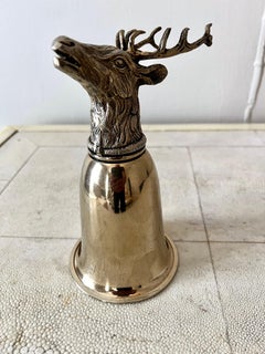 Gucci Italy Silver Plate Stirrup Cup with Elk Head