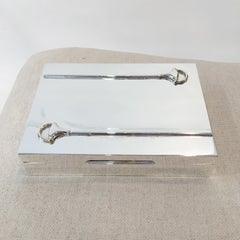 Gucci Italy Silver Plated Rare Snaffle Box Lined with Satinwood