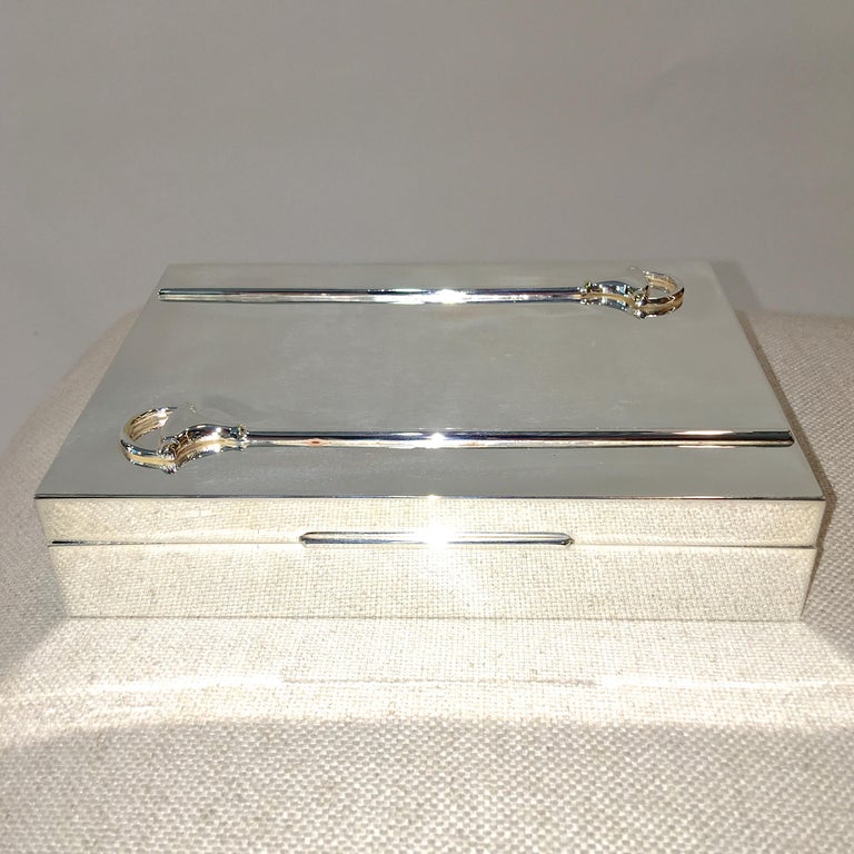 Gucci Italy Silver Plated Rare Snaffle Box Lined with Satinwood For ...