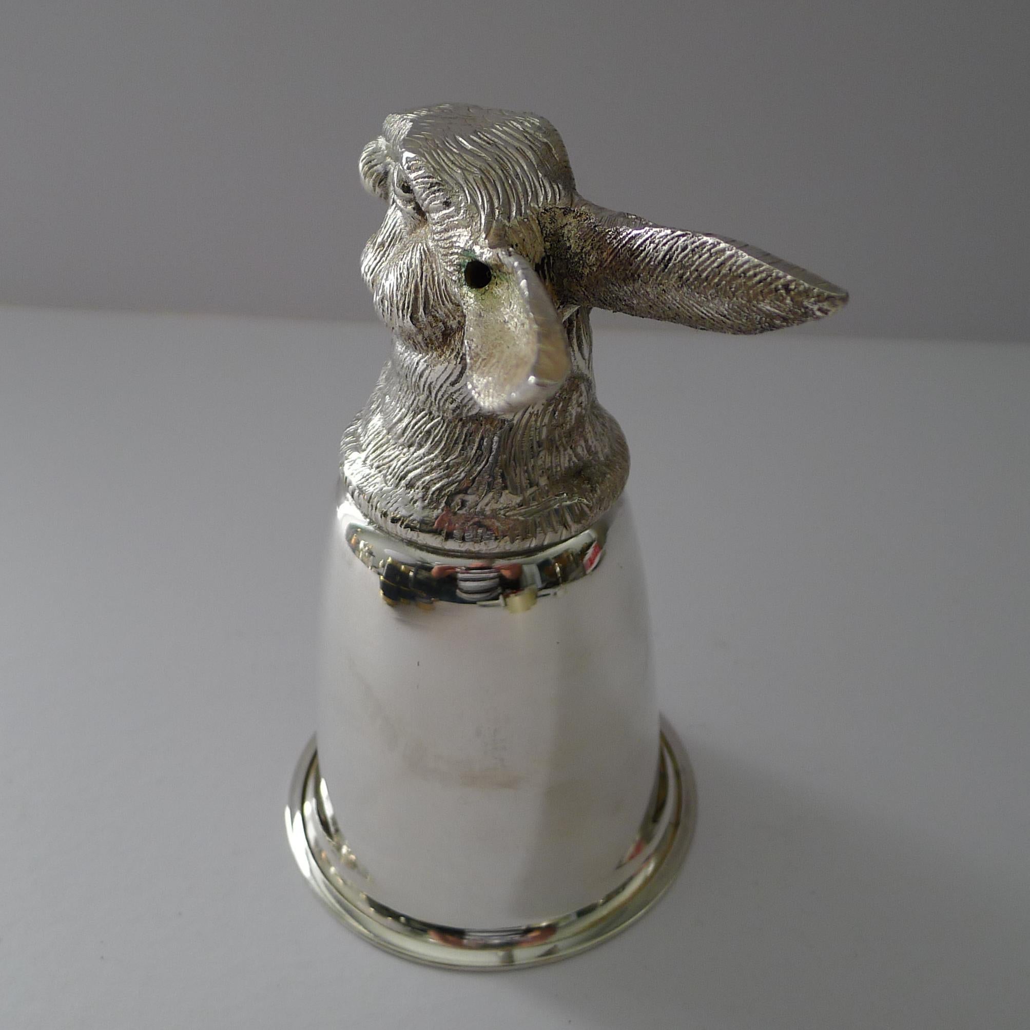 Gucci, Italy - Silver Plated Stirrup Cup - Hare c.1970 For Sale 4
