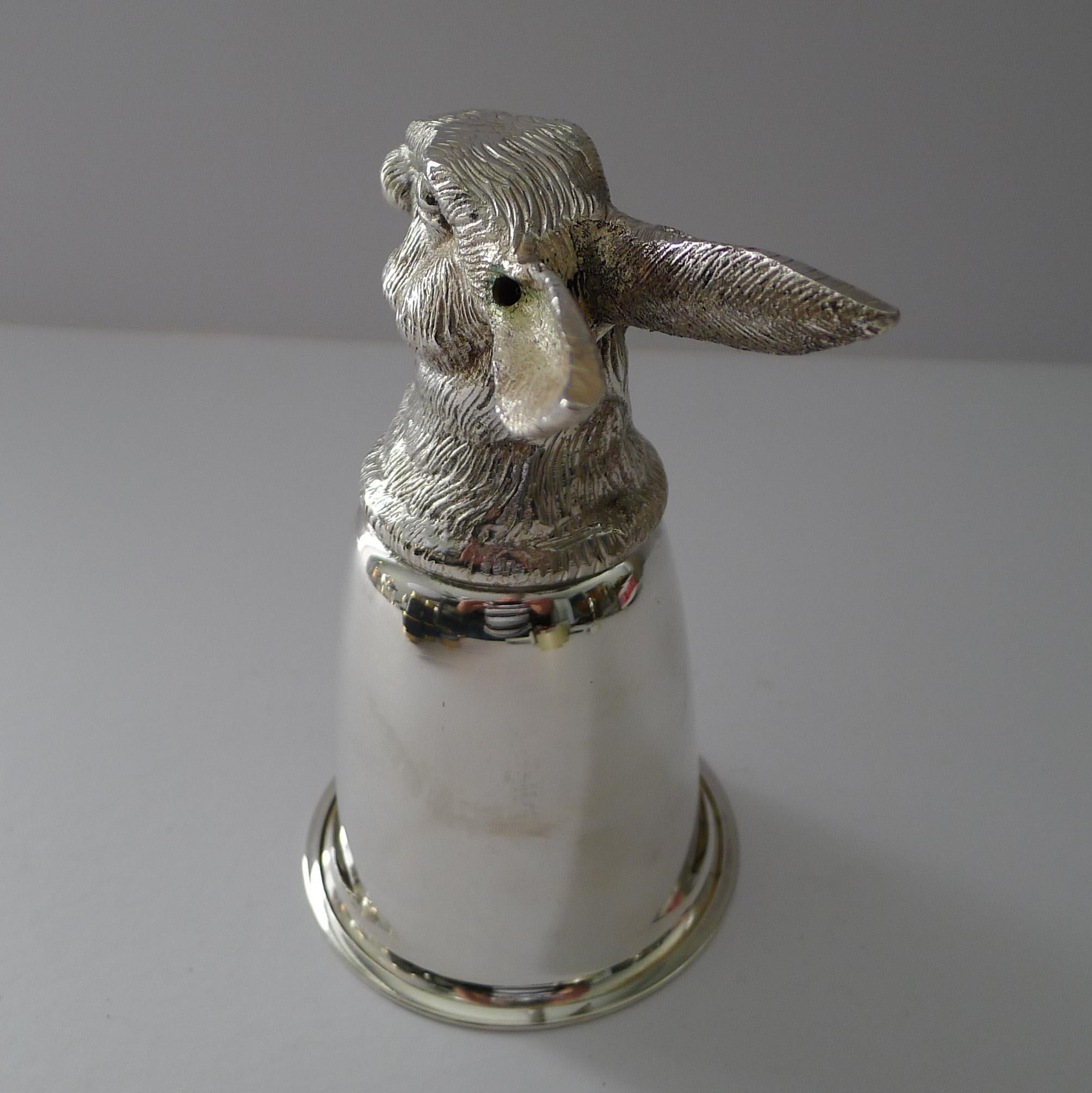 Gucci, Italy - Silver Plated Stirrup Cup - Hare c.1970 3