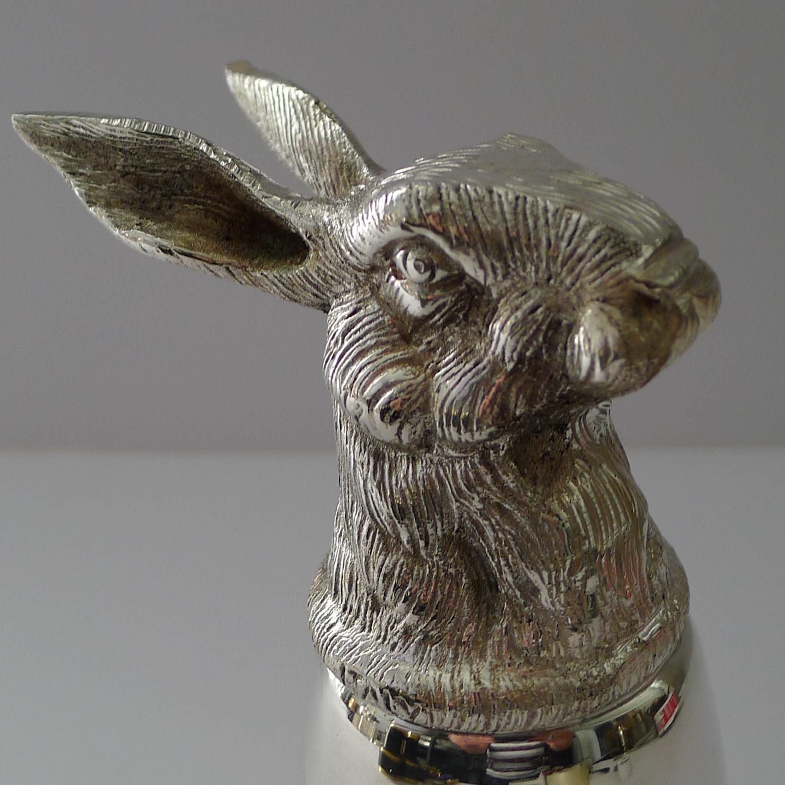 Gucci, Italy - Silver Plated Stirrup Cup - Hare c.1970 For Sale 4