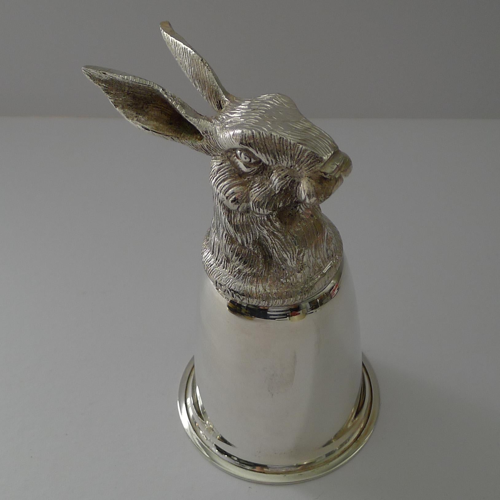 Gucci, Italy - Silver Plated Stirrup Cup - Hare c.1970 For Sale 6