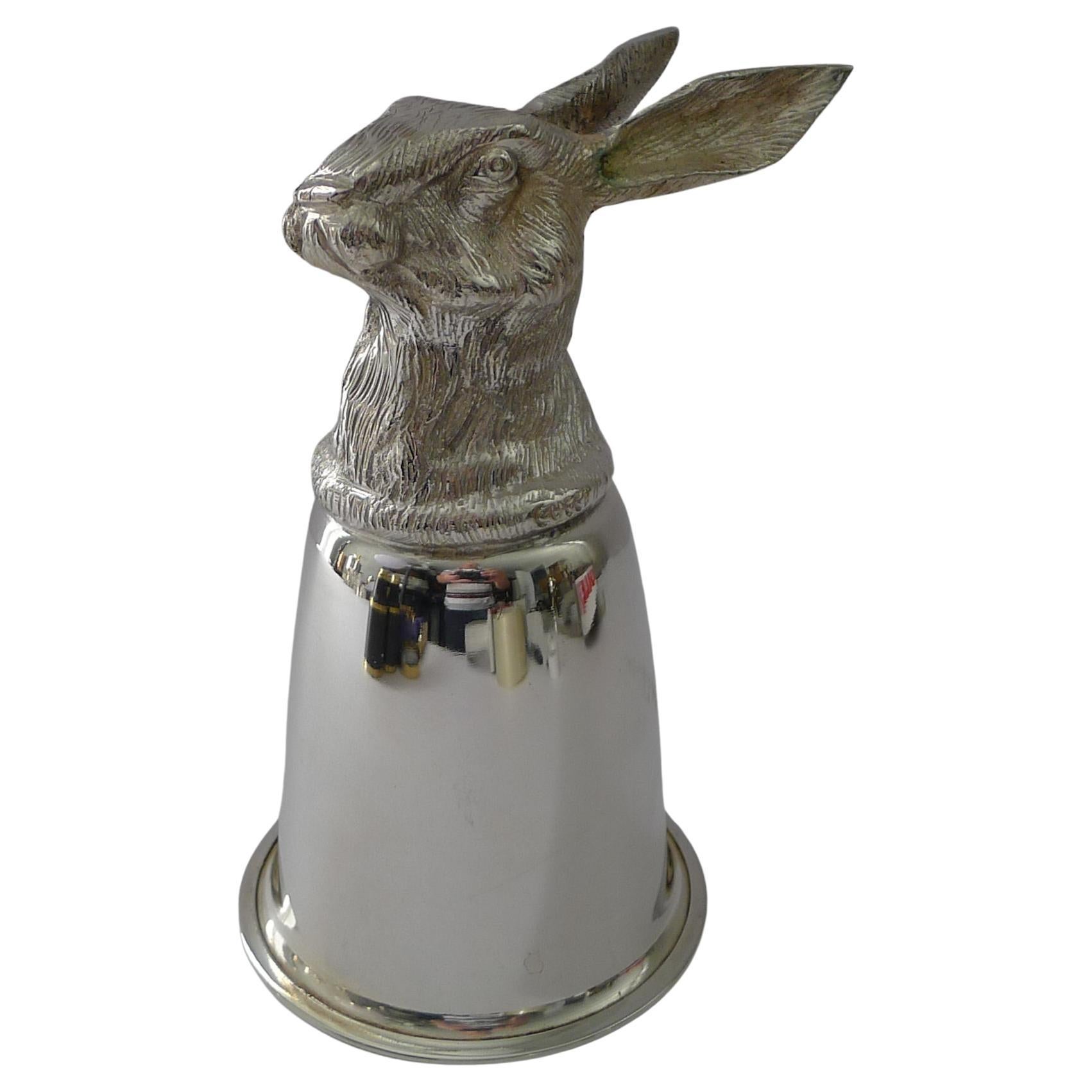 Gucci, Italy - Silver Plated Stirrup Cup - Hare c.1970
