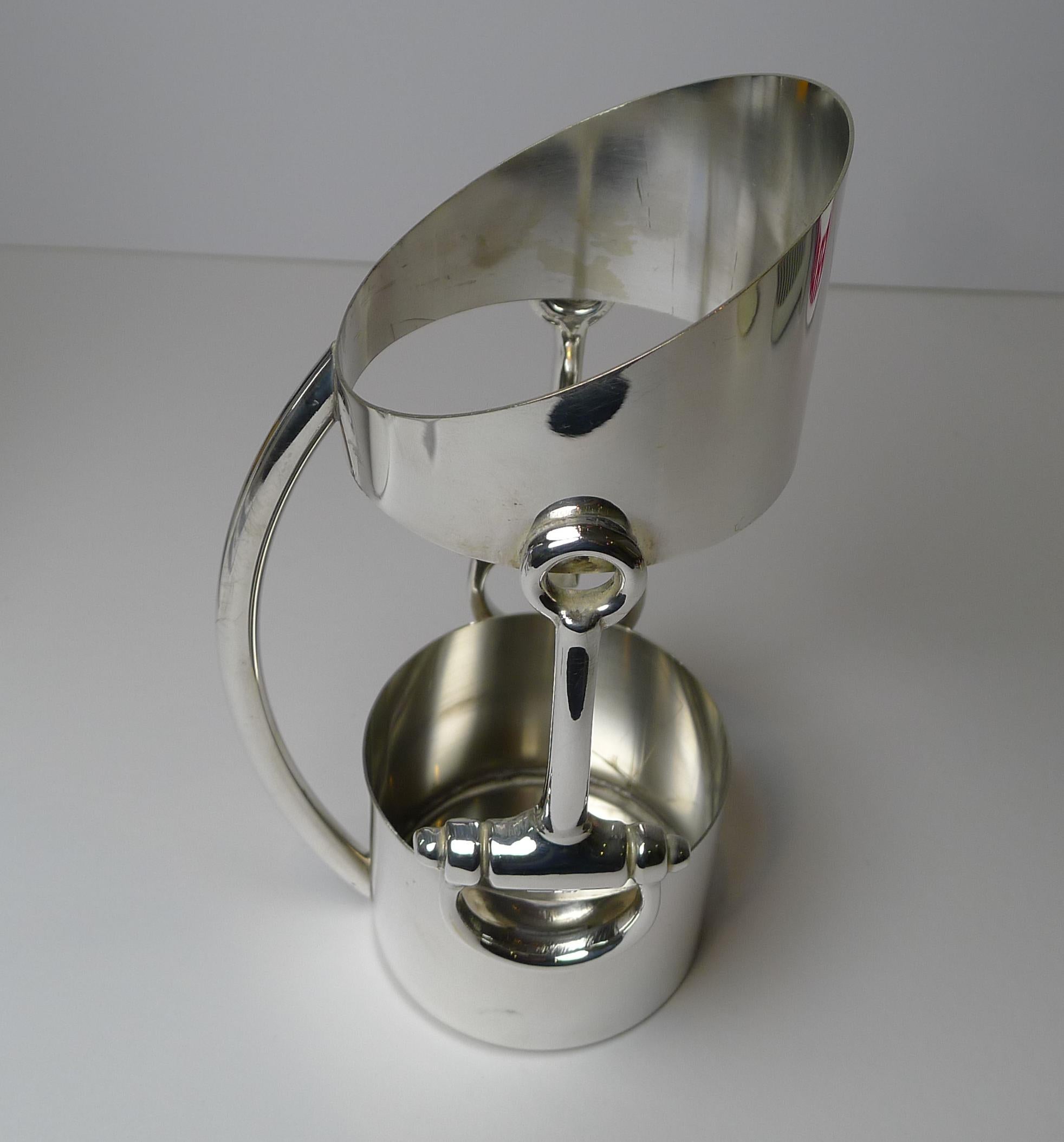 Mid-Century Modern Gucci, Italy, Silver Plated Wine Bottle Holder, Horsebit