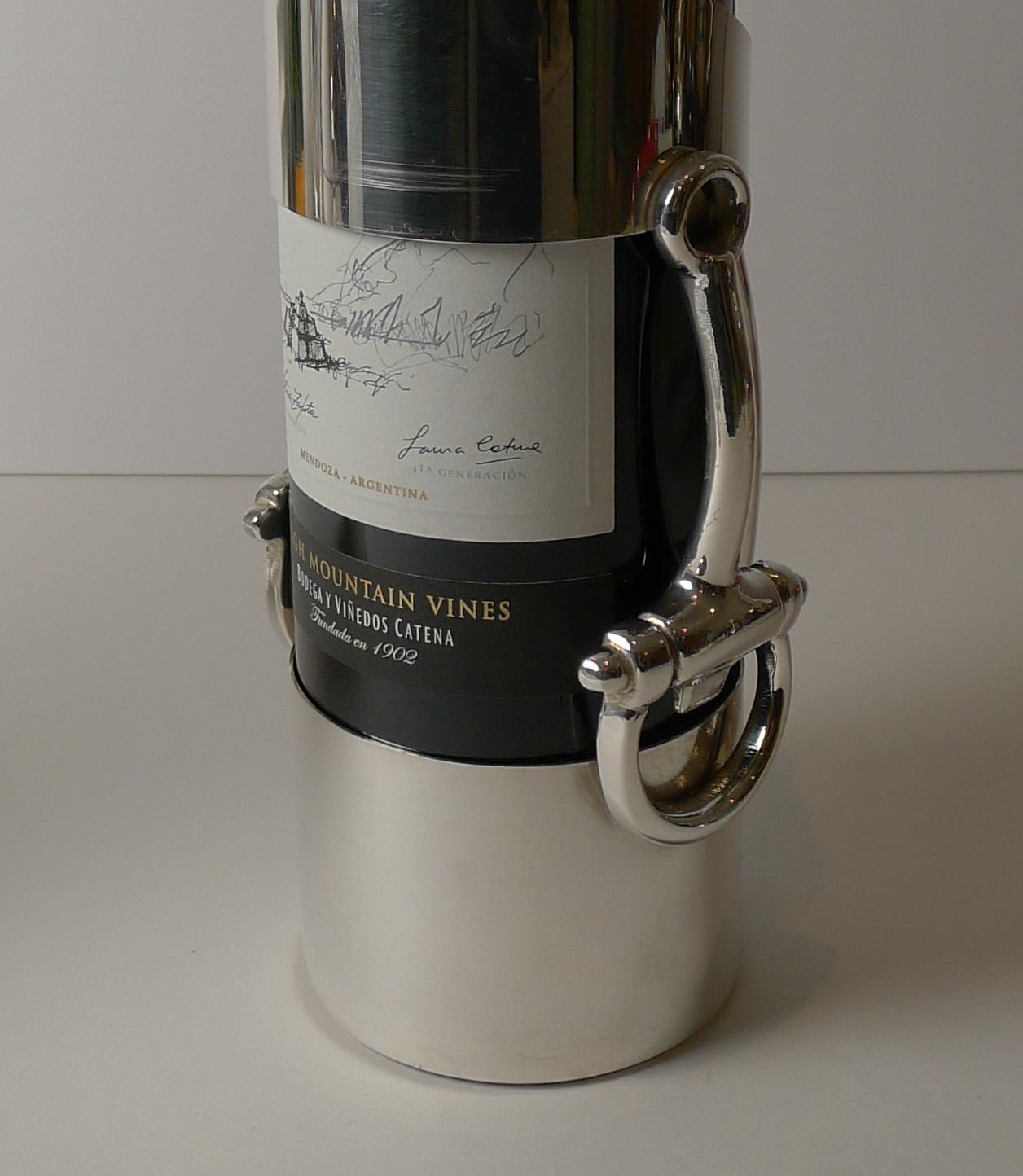 Gucci, Italy, Silver Plated Wine Bottle Holder, Horsebit 2
