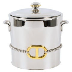 Gucci Italy Silvered and Gold Plated Metal Barware Ice Bucket