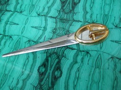 Gucci Italy Sleek Silver & Gilt Metal Letter Opener c 1970s