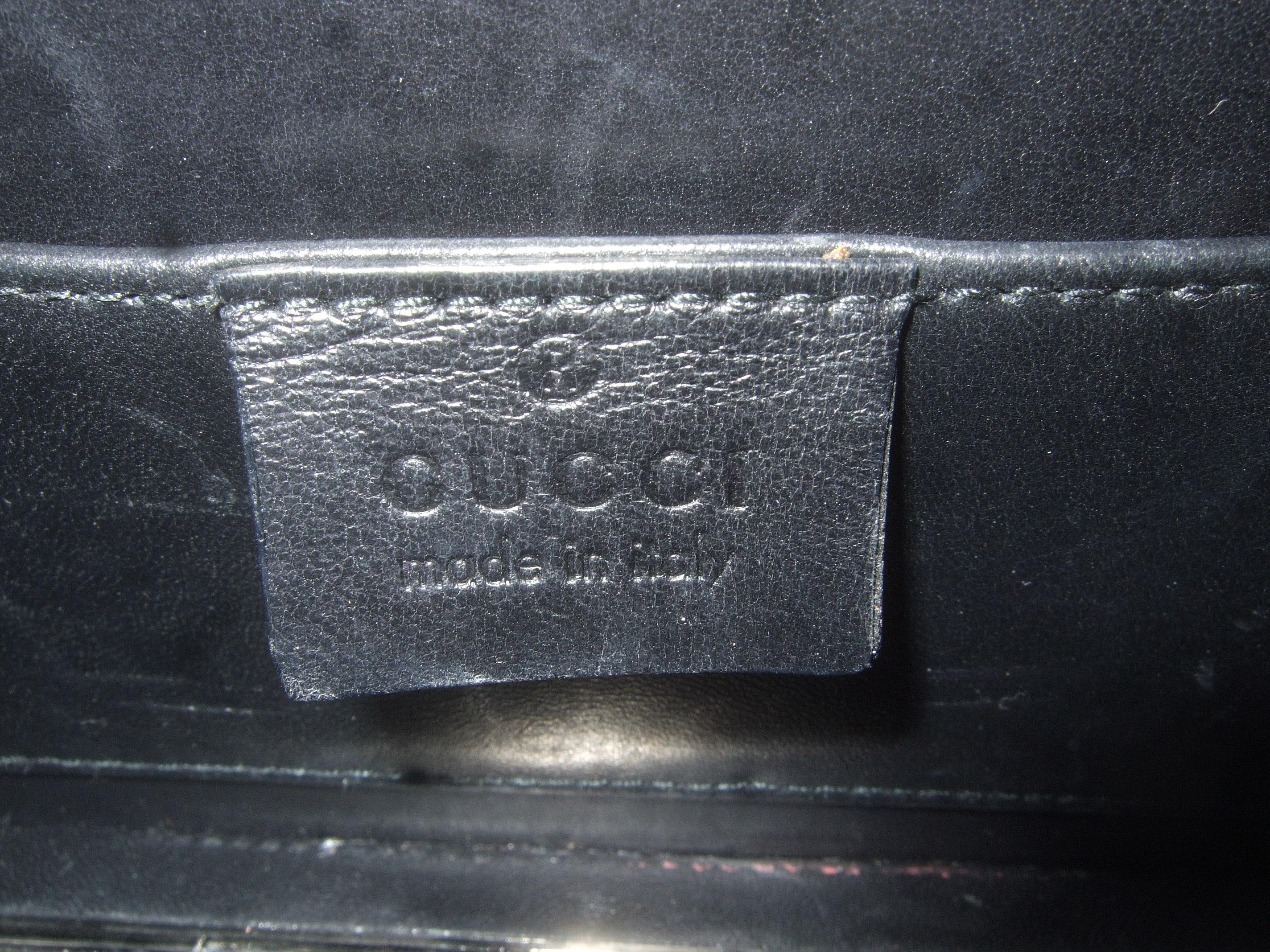 Gucci Italy Sleek Silver Metal Minaudière Wristlet Clutch Tom Ford Era c 1990s 15