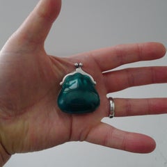 Gucci, Italy - Solid / Sterling Silver and Enamel Pill Box c.1950